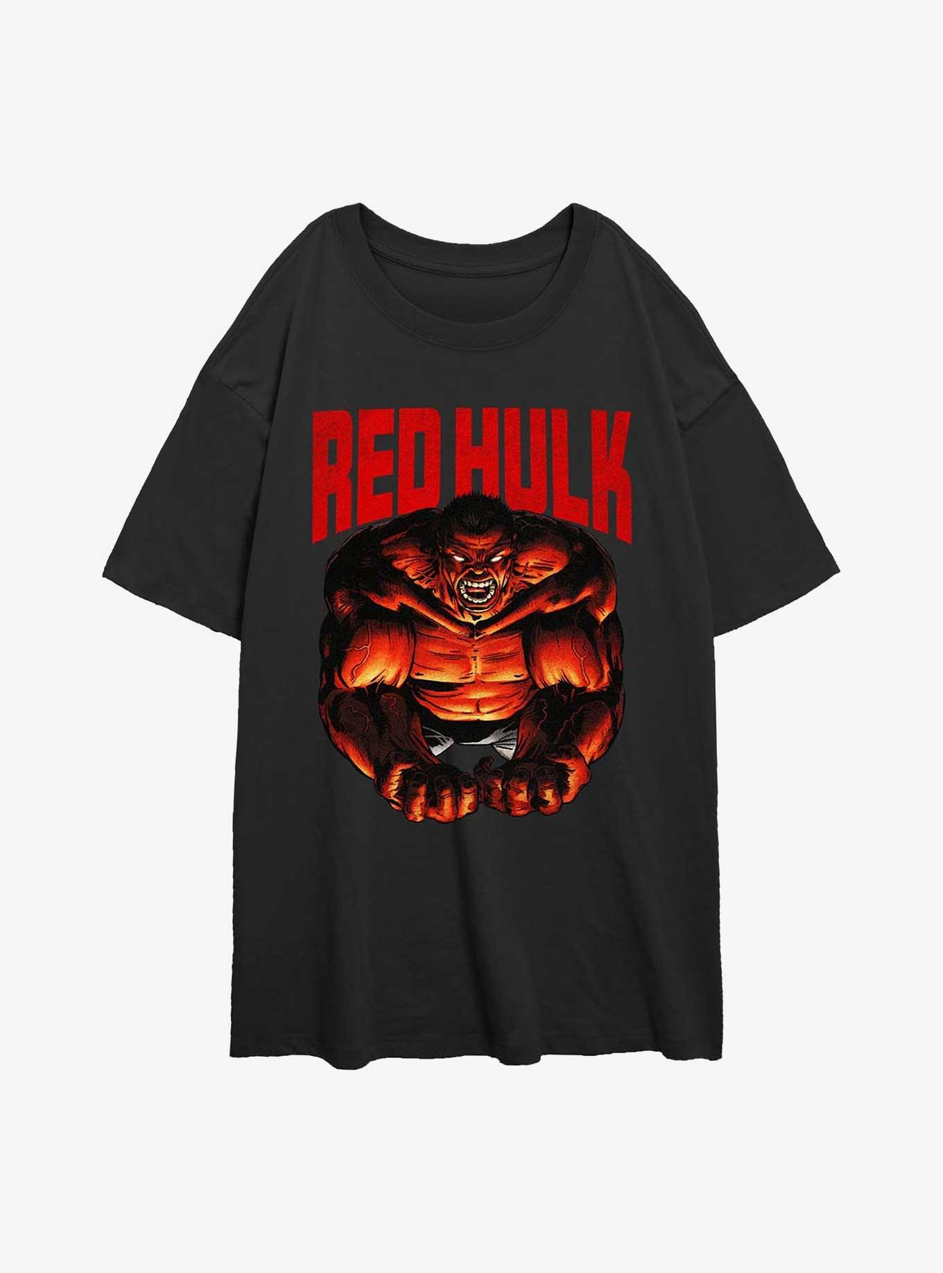 Marvel Red Hulk Girls Oversized T-Shirt, BLACK, hi-res