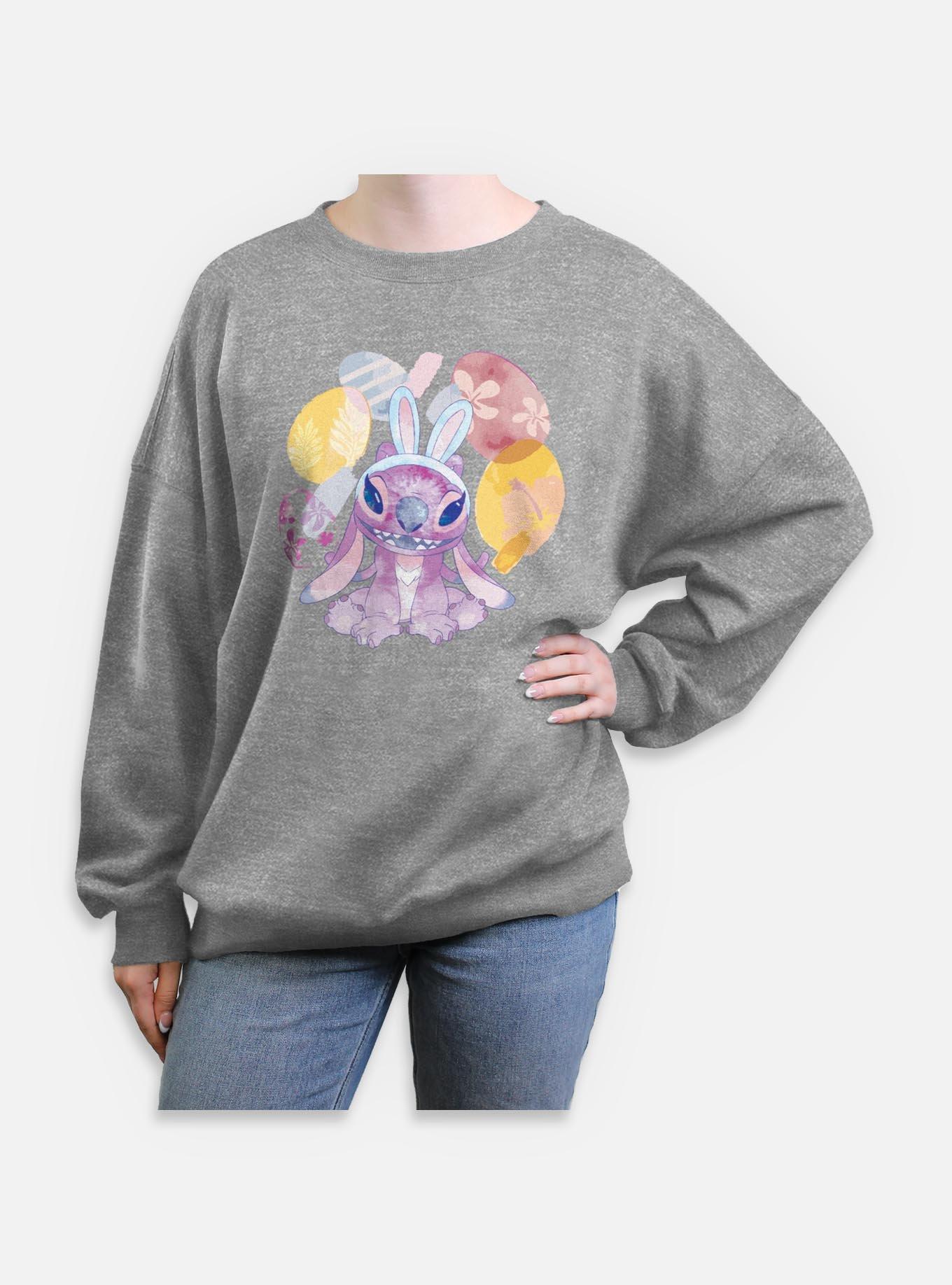 Disney Lilo & Stitch Angel Easter Eggs Womens Oversized Sweatshirt, , hi-res