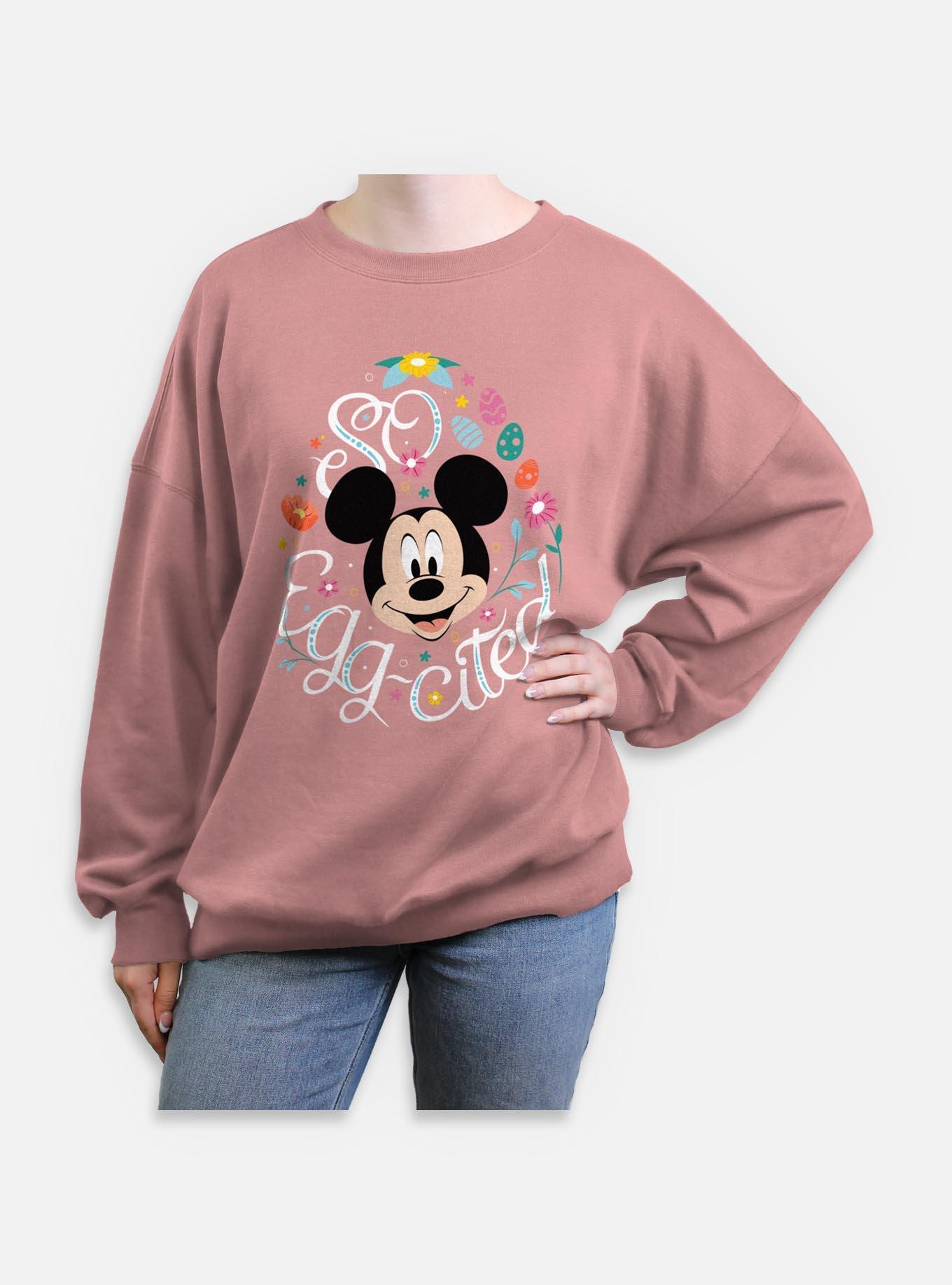 Disney Mickey Mouse Eggcited Womens Oversized Sweatshirt, , hi-res