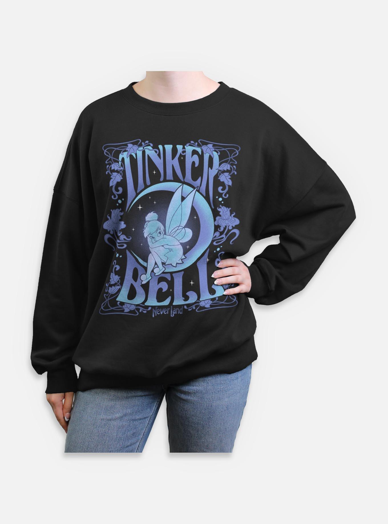 Disney Tinker Bell Tinker Bell Moon Floral Womens Oversized Sweatshirt, , hi-res