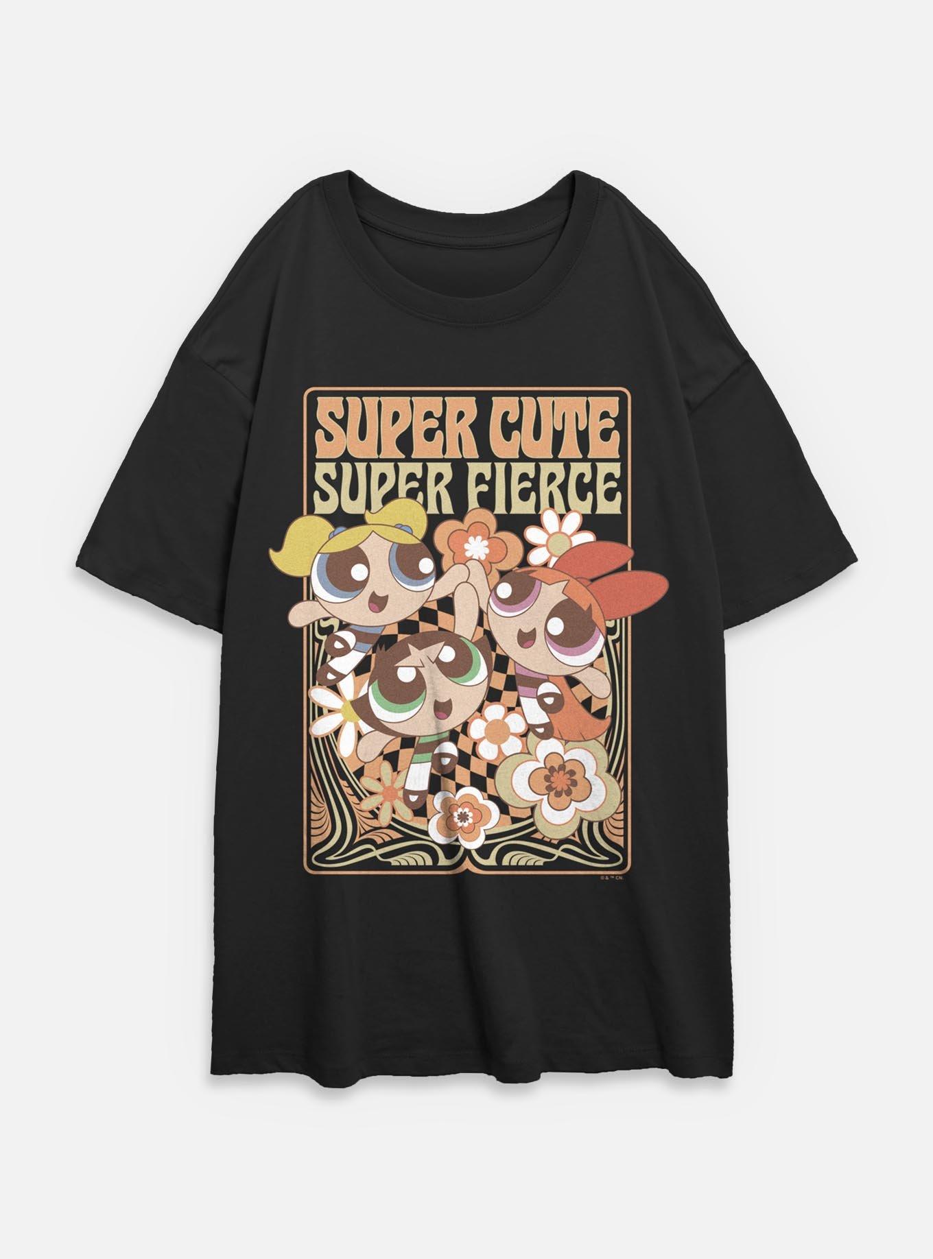 The Powerpuff Girls Bubbles With Bubbles Girls Cami Super Cute Super Fierce Womens Oversized T-Shirt 