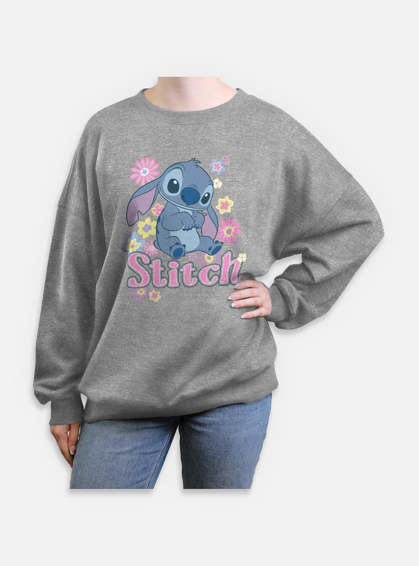 Disney Lilo & Stitch Spring Time Stitch Back Womens Oversized Sweatshirt, , hi-res