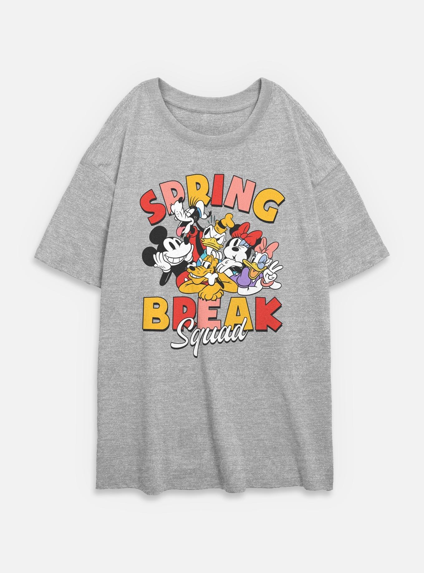 Disney Mickey Mouse Spring Break Squad Womens Oversized T-Shirt, ATH HTR, hi-res