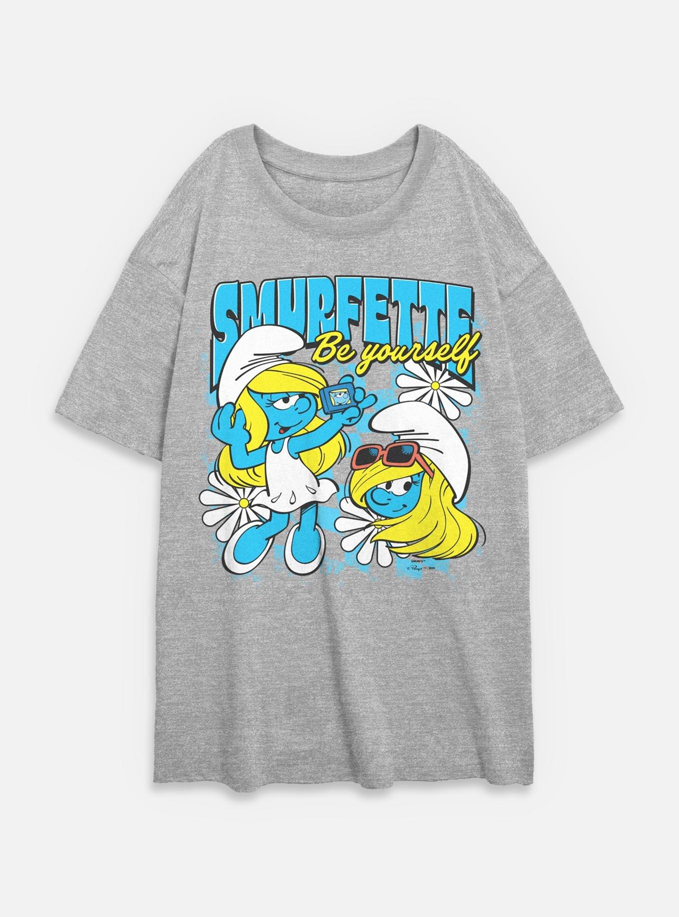 The Smurfs Smurfette Be Yourself Womens Oversized T-Shirt, ATH HTR, hi-res