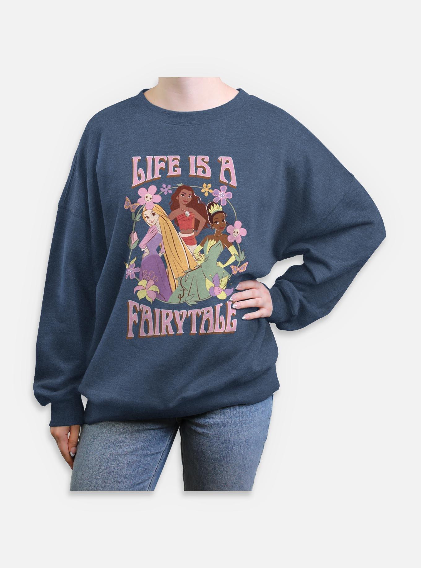 Disney Princesses Life Is A Fairytale Womens Oversized Sweatshirt, , hi-res