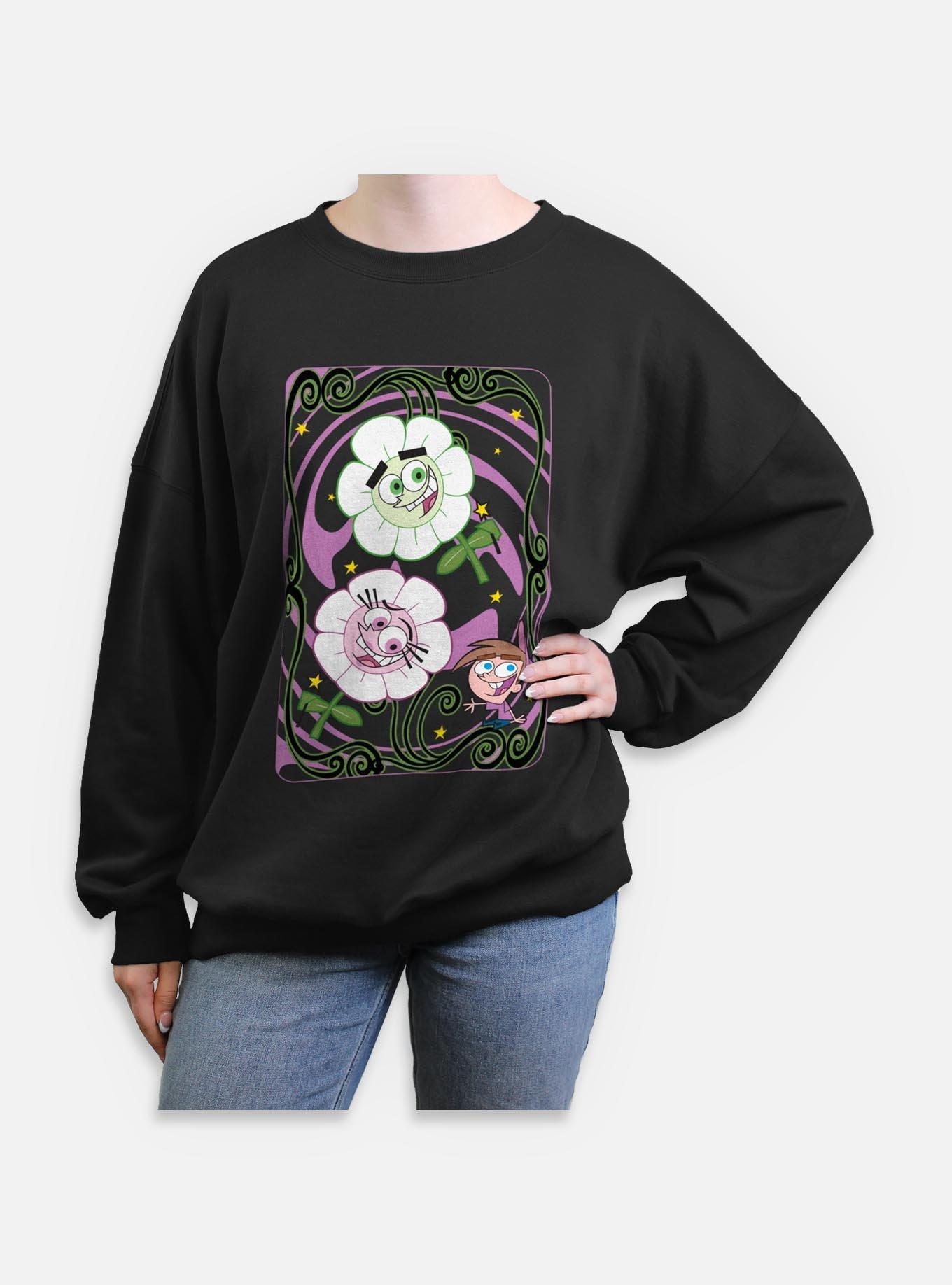 Nickelodeon Real Monsters Girls T-Shirt Plus Size Fairly Odd Parents Card Womens Oversized Sweatshirt, BLACK, hi-res