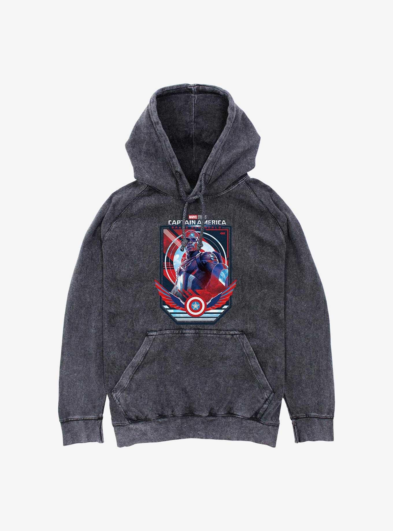 NULL Captain America: Brave New World Captain Poster Mineral Wash Hoodie