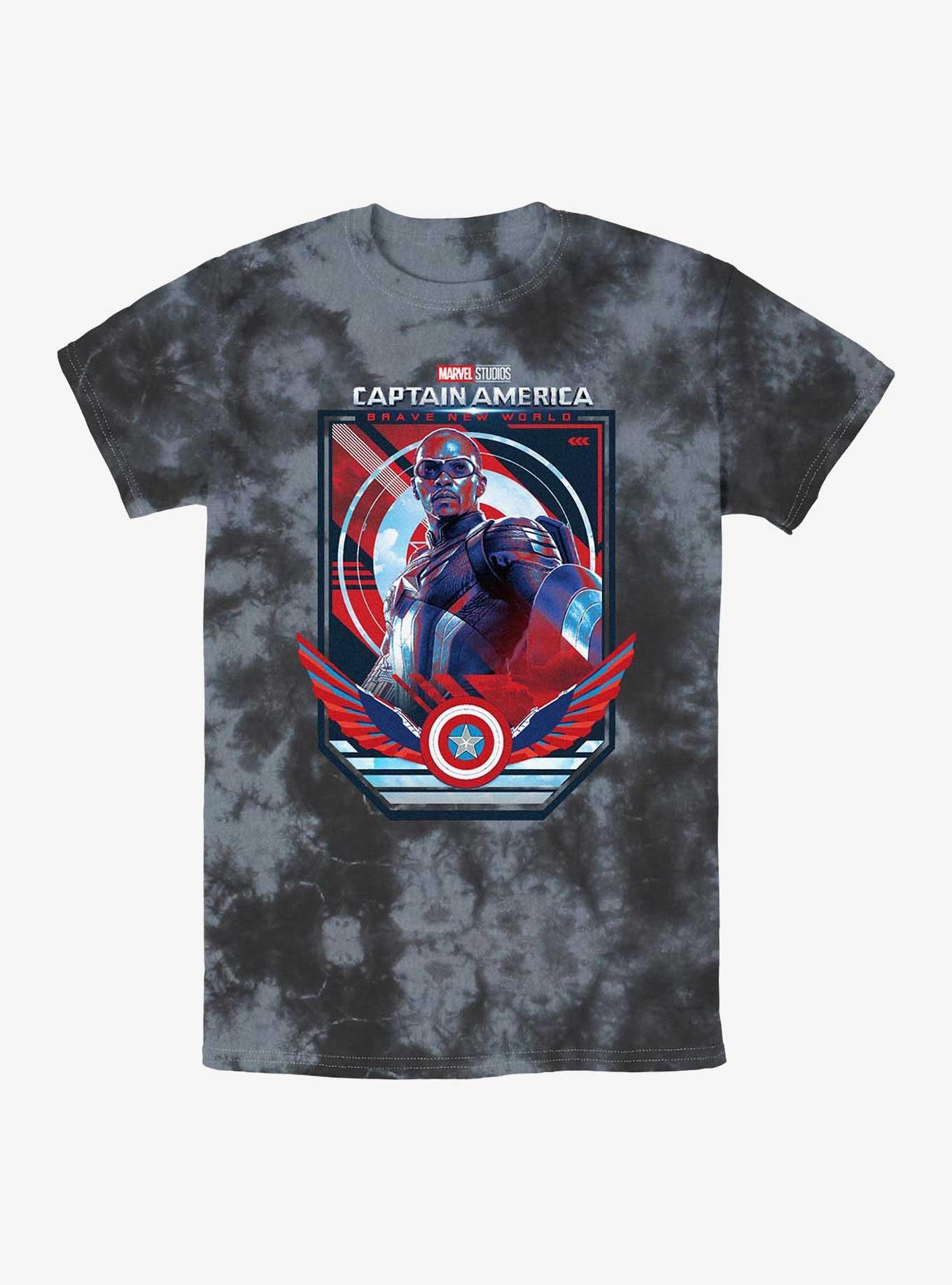 NULL Captain America: Brave New World Captain Poster Tie-Dye T-Shirt