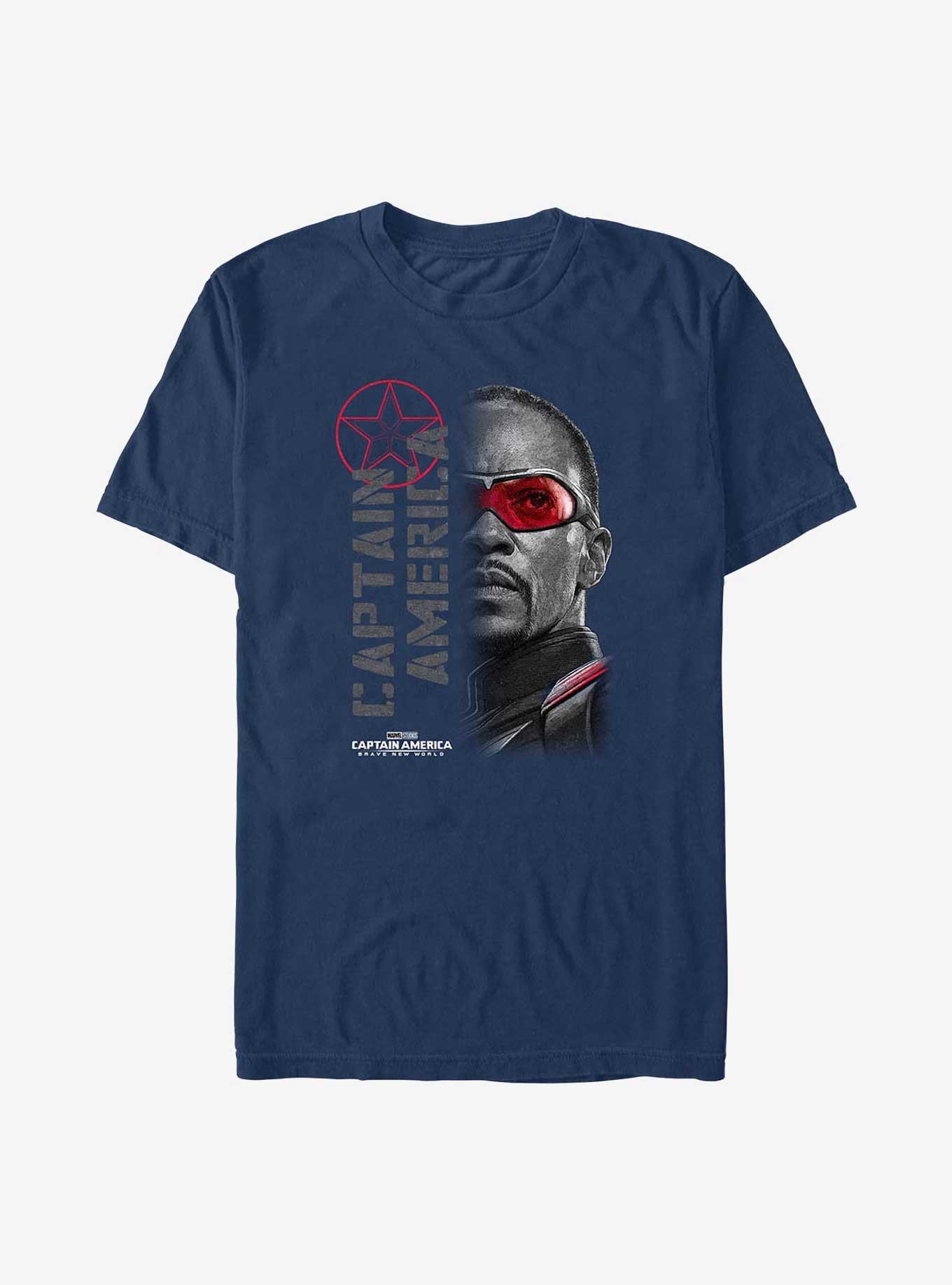 Captain America: Brave New World Red Lens Flare Garment Dye T-Shirt, TRUENAVY, hi-res