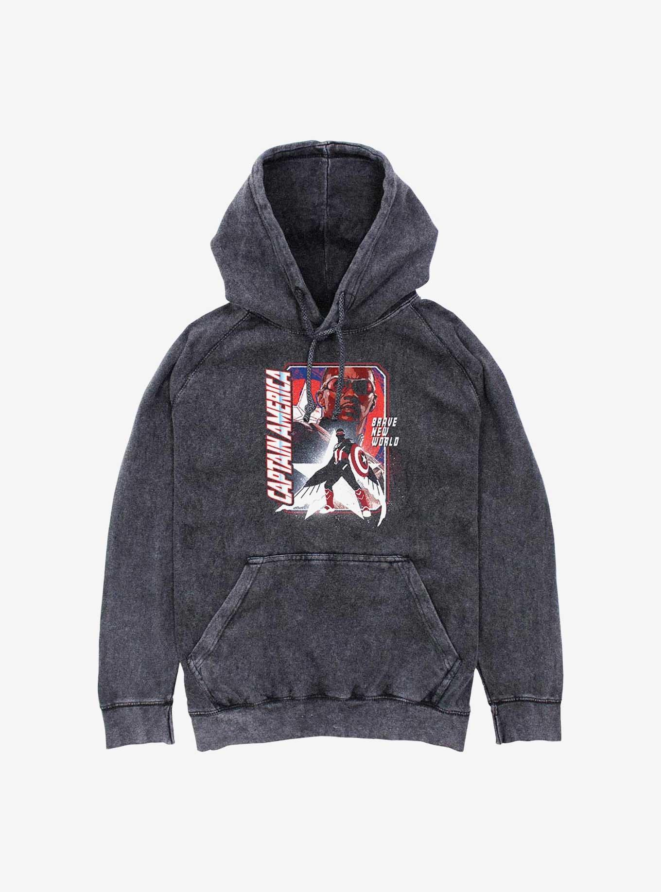 NULL Captain America: Brave New World Shield Falcon Mineral Wash Hoodie