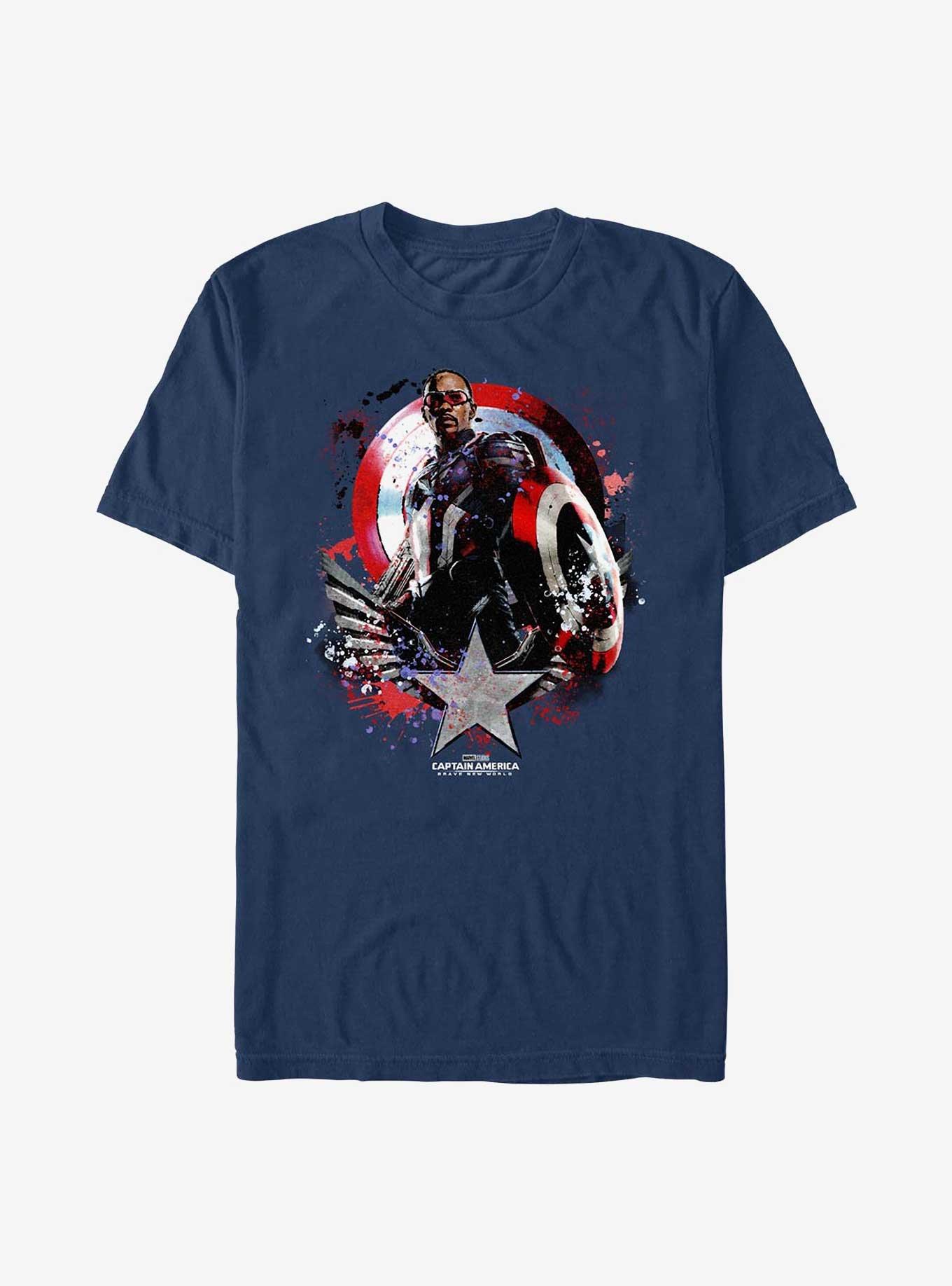 COMFORTCOLORS Captain America: Brave New World Paint Splatter Shield Garment Dye T-Shirt