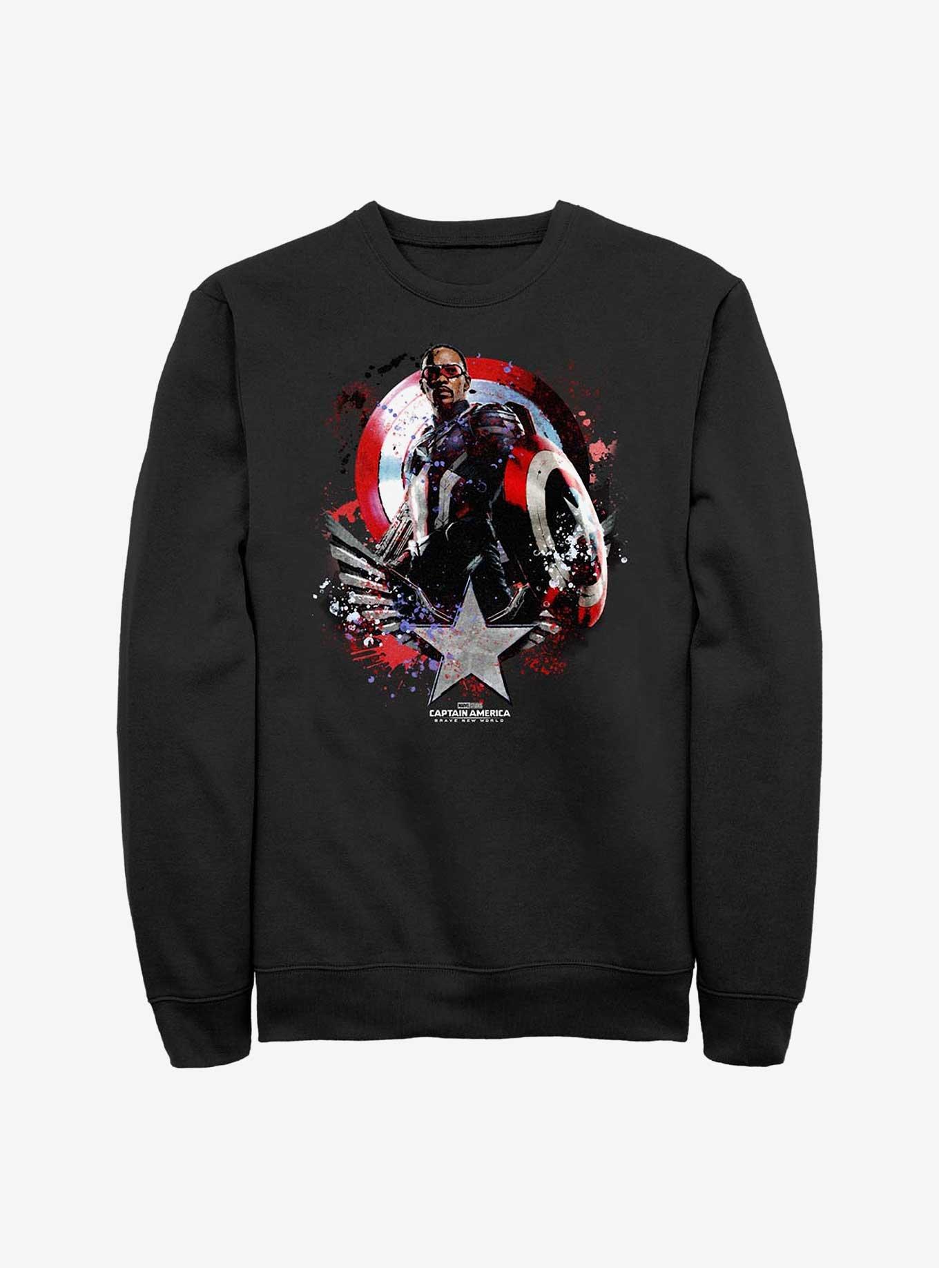 Captain America: Brave New World Paint Splatter Shield Sweatshirt, , hi-res