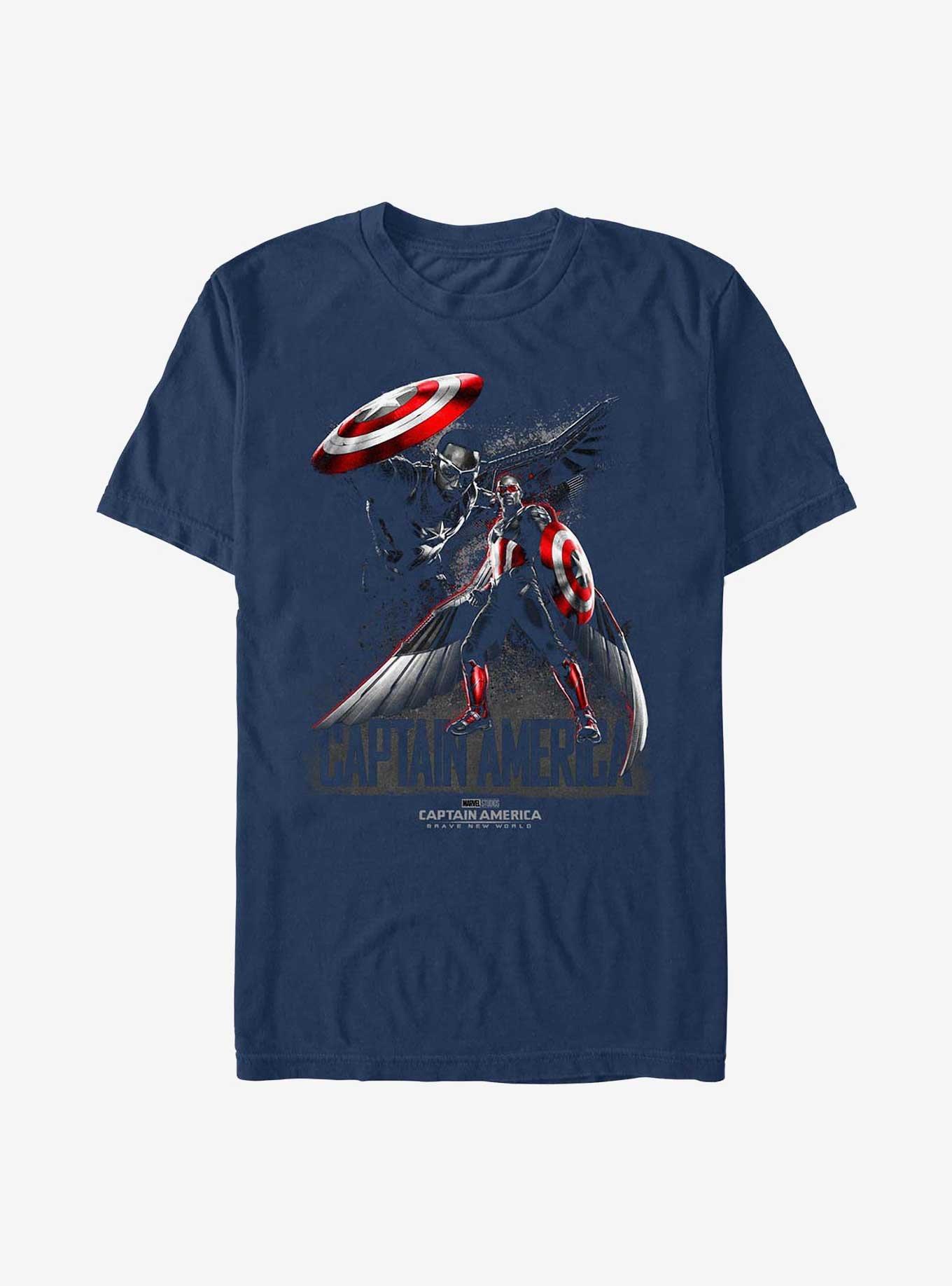 COMFORTCOLORS Captain America: Brave New World Captain America Brave Pose Garment Dye T-Shirt
