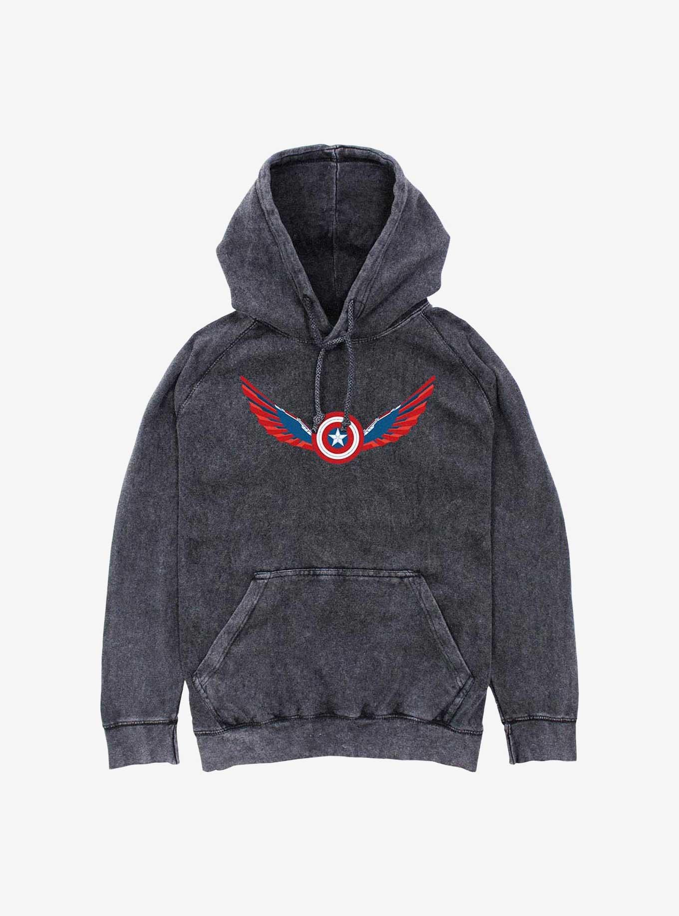 Captain America: Brave New World Wings Shield Falcon Mineral Wash Hoodie, , hi-res