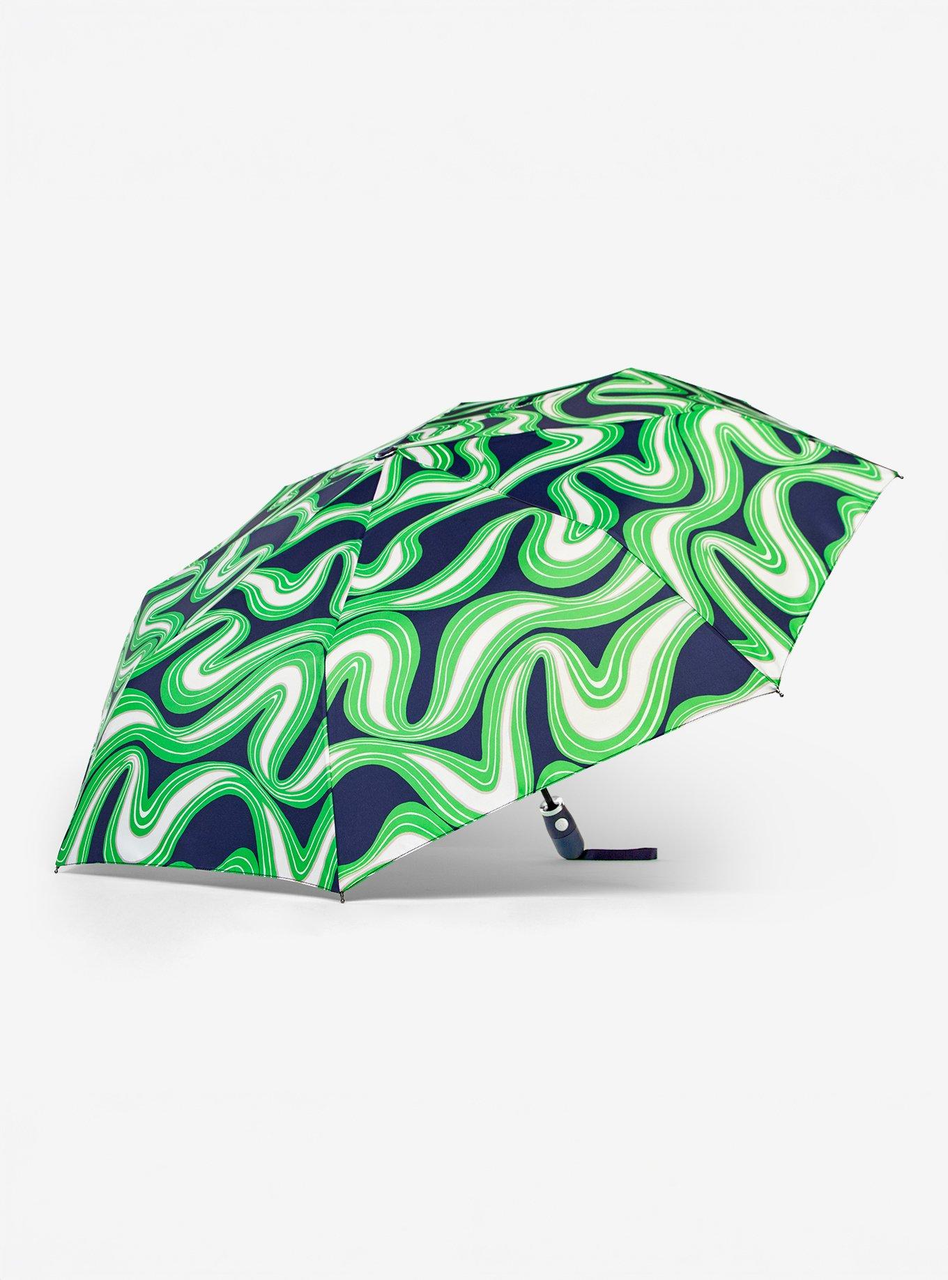 ShedRain x Trina Turk Compact Umbrella Ink Serena Satin, , hi-res