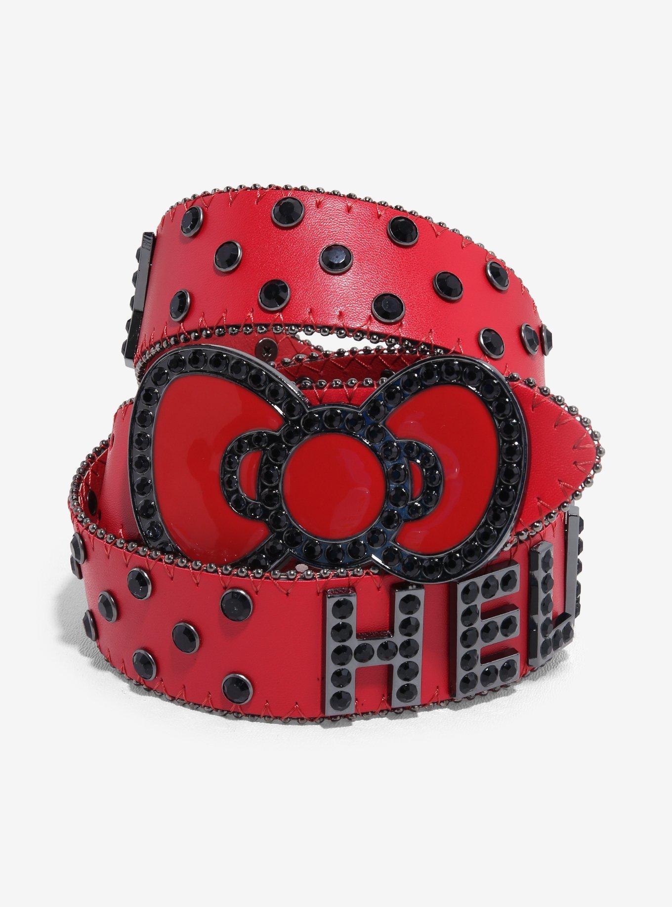 Hello Kitty Red & Black Bling Belt, , hi-res