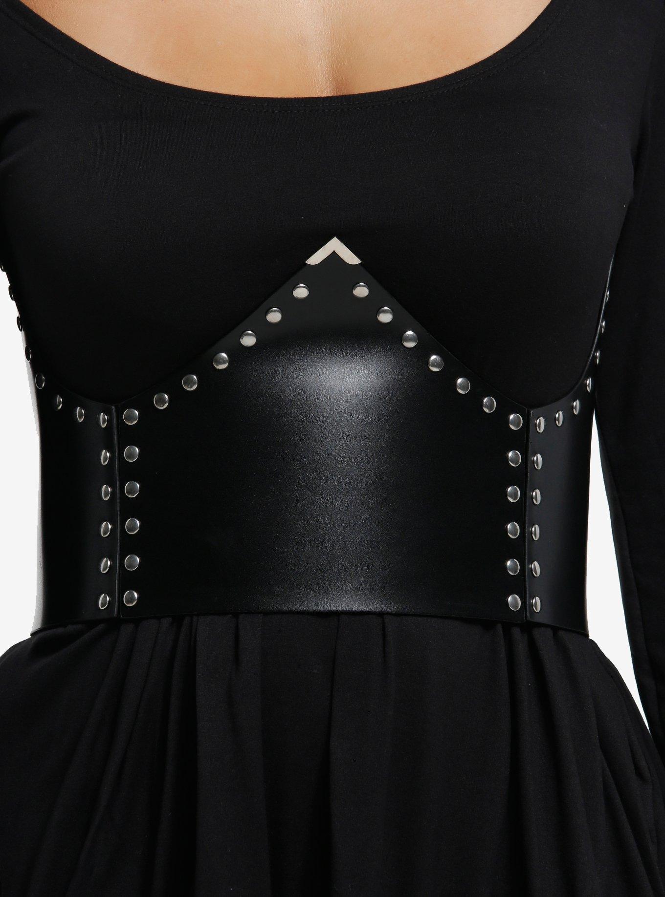 Black Stud Pointed Corset Belt, , hi-res