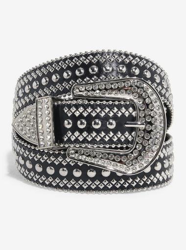 Black & Silver Stud Western Belt | Hot Topic display picture 1