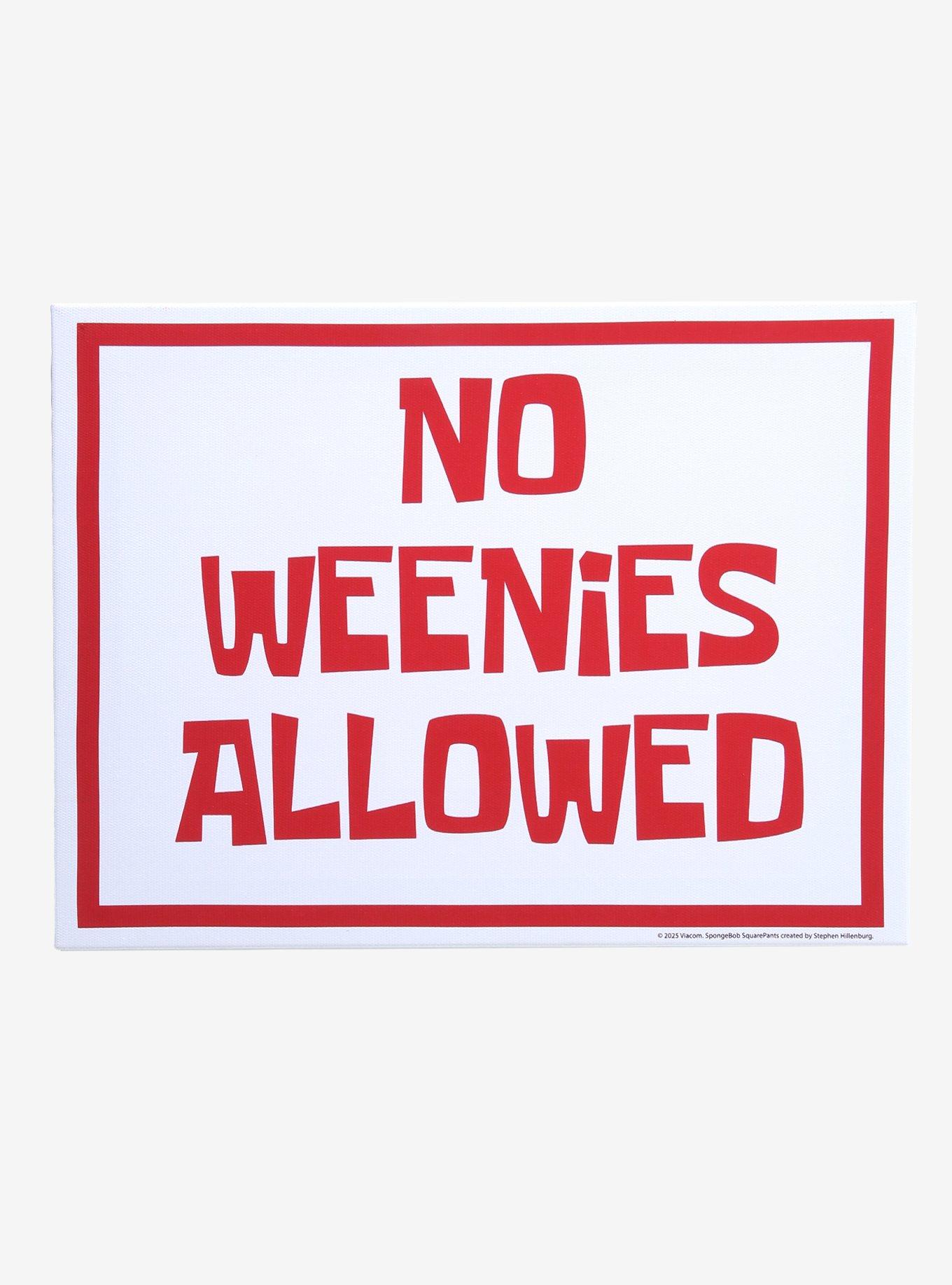 SpongeBob SquarePants No Weenies Allowed Canvas Wall Art Hot Topic Exclusive, , hi-res