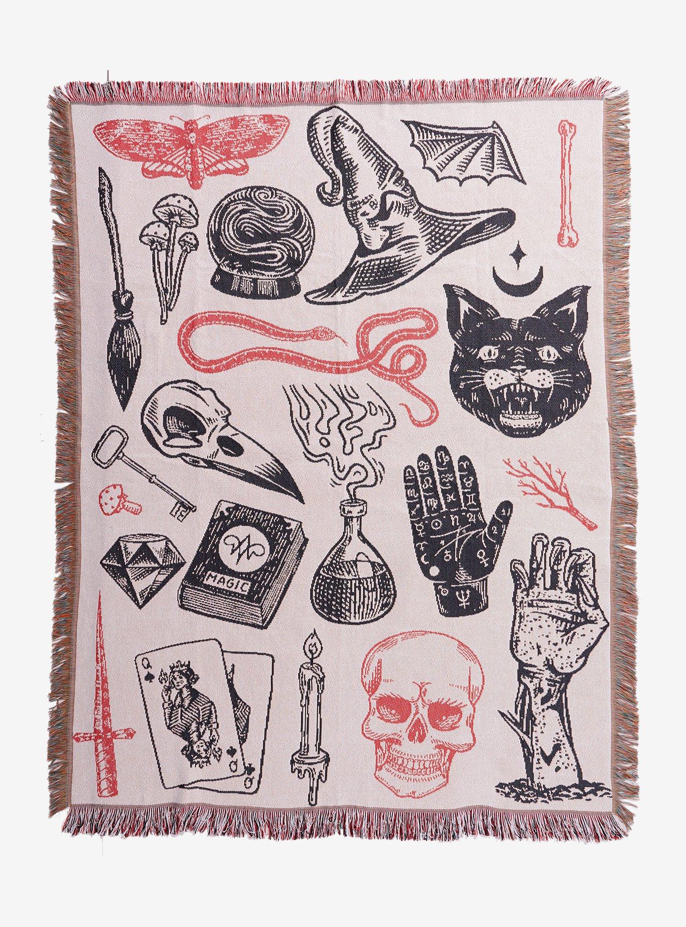 Witch Icons Tapestry Throw Blanket, , hi-res