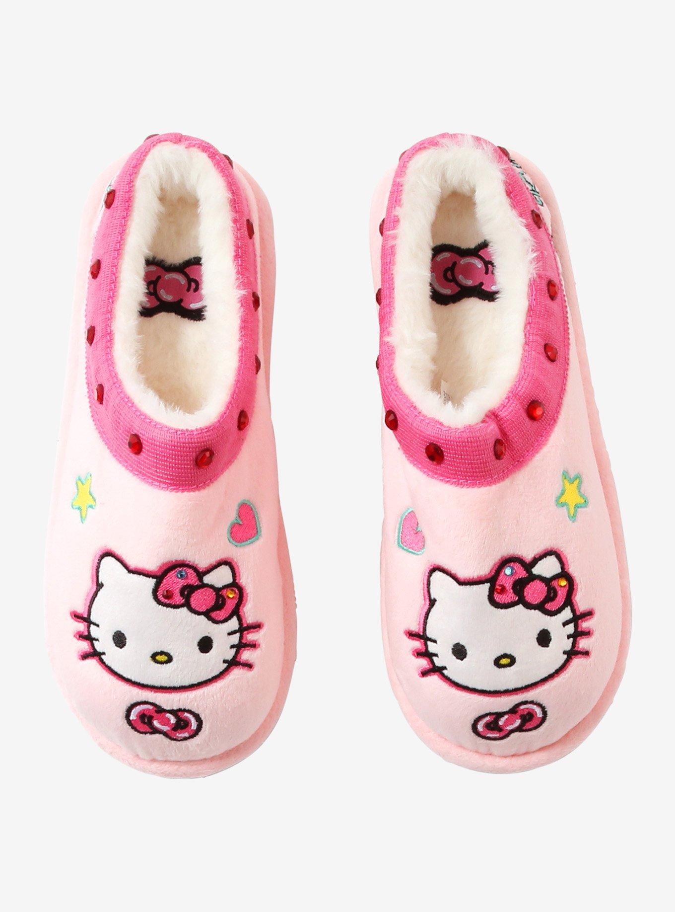 Hello Kitty Face Rhinestone Slippers, , hi-res