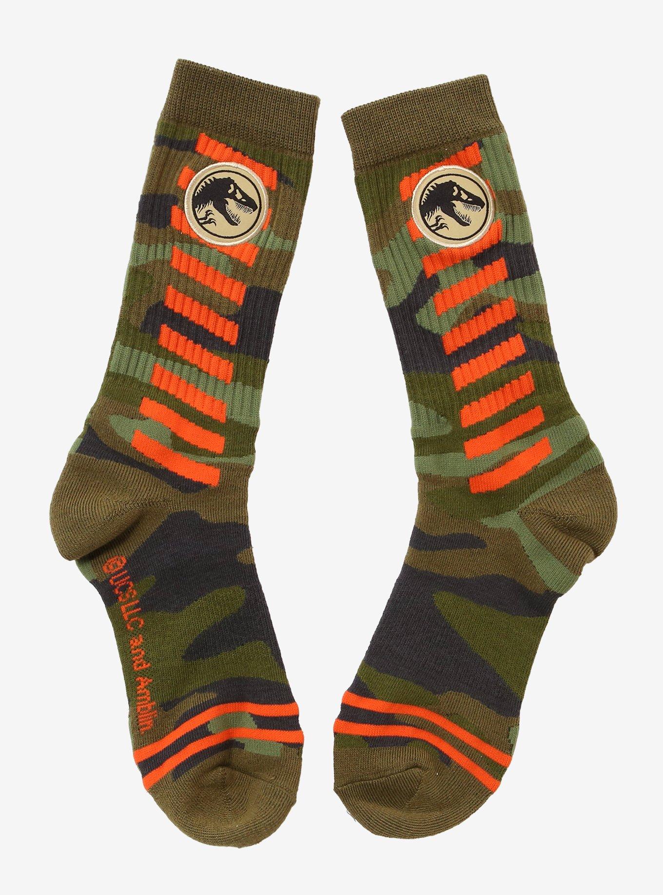 Jurassic Park Camo Stripe Crew Socks, , hi-res