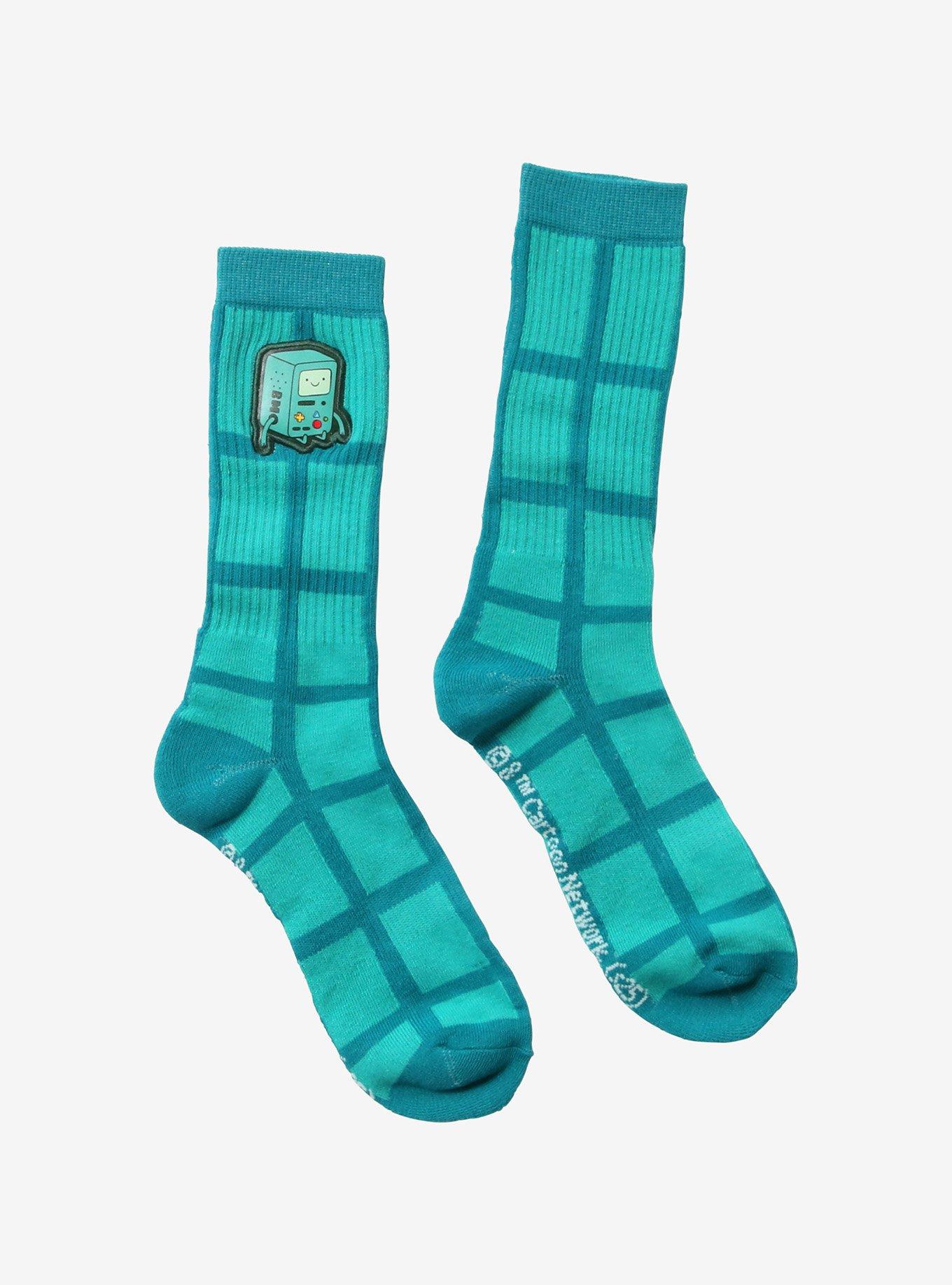 Adventure Time BMO Grid Crew Socks, , hi-res