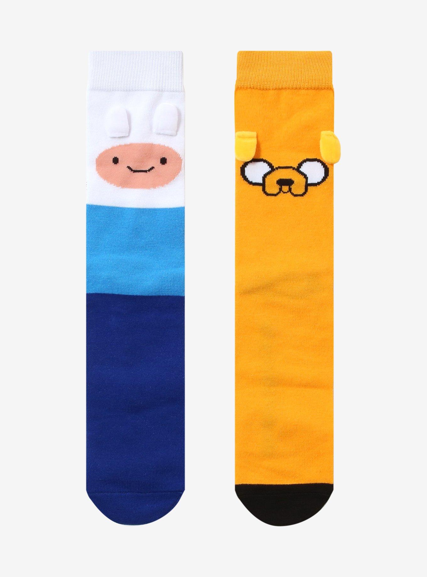 Adventure Time Finn & Jake 3D Ears Crew Socks 2 Pair, , hi-res