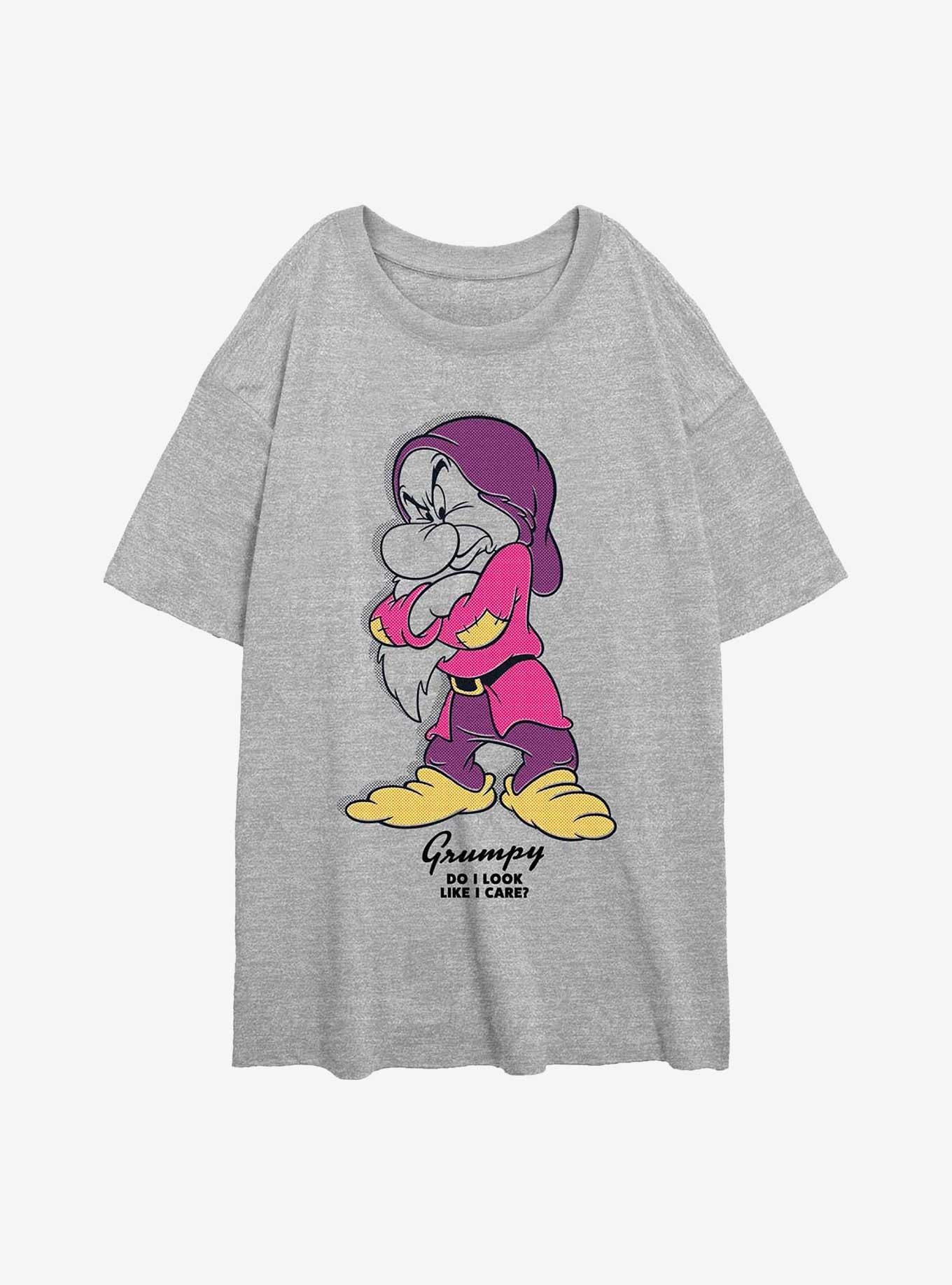 Disney Snow White and the Seven Dwarfs Grumpy Do I Care ? Girls Oversized T-Shirt