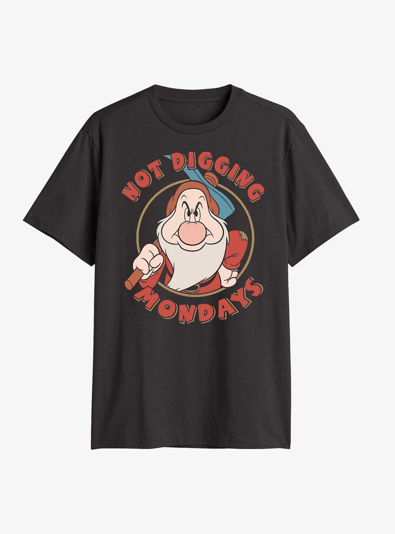 Disney Snow White and the Seven Dwarfs Grumpy Not Digging Mondays T-Shirt, BLACK, hi-res