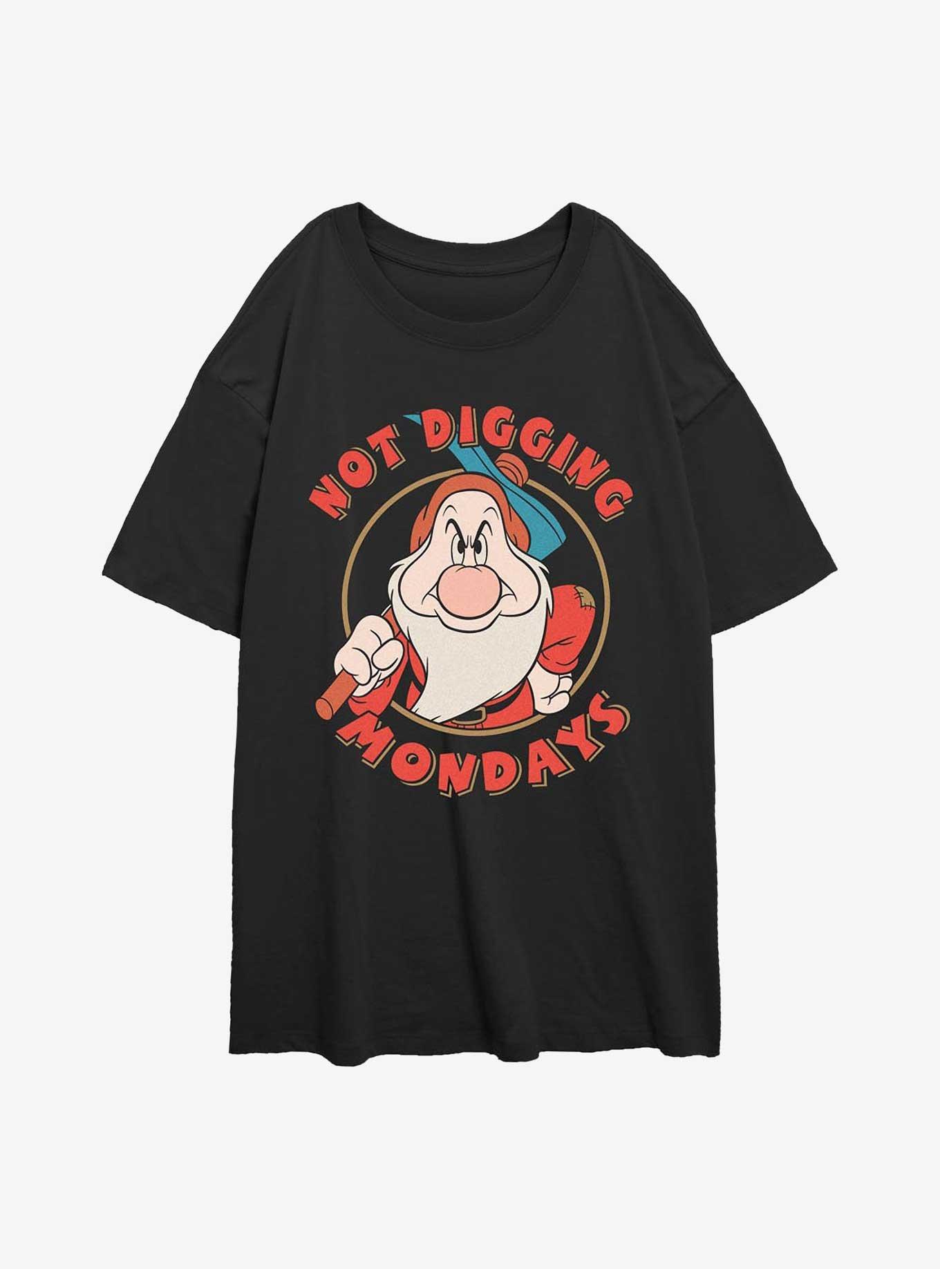 Disney Snow White and the Seven Dwarfs Grumpy Not Digging Mondays Girls Oversized T-Shirt, , hi-res