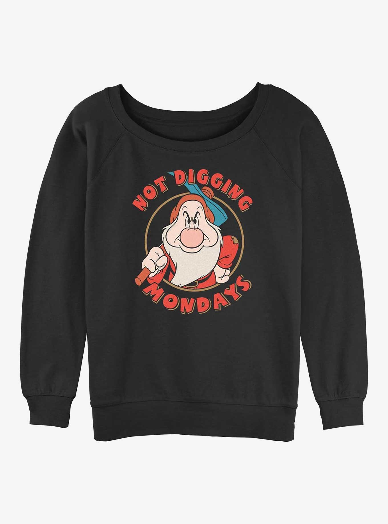 Disney Snow White and the Seven Dwarfs Grumpy Not Digging Mondays Girls Slouchy Sweatshirt, , hi-res