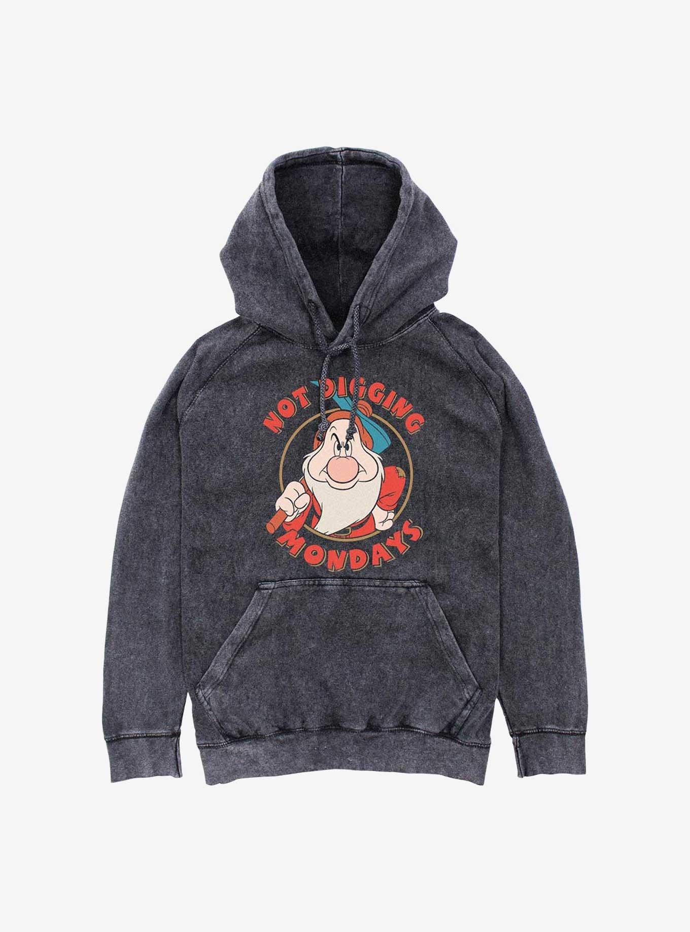 Disney Snow White and the Seven Dwarfs Grumpy Not Digging Mondays Mineral Wash Hoodie, , hi-res