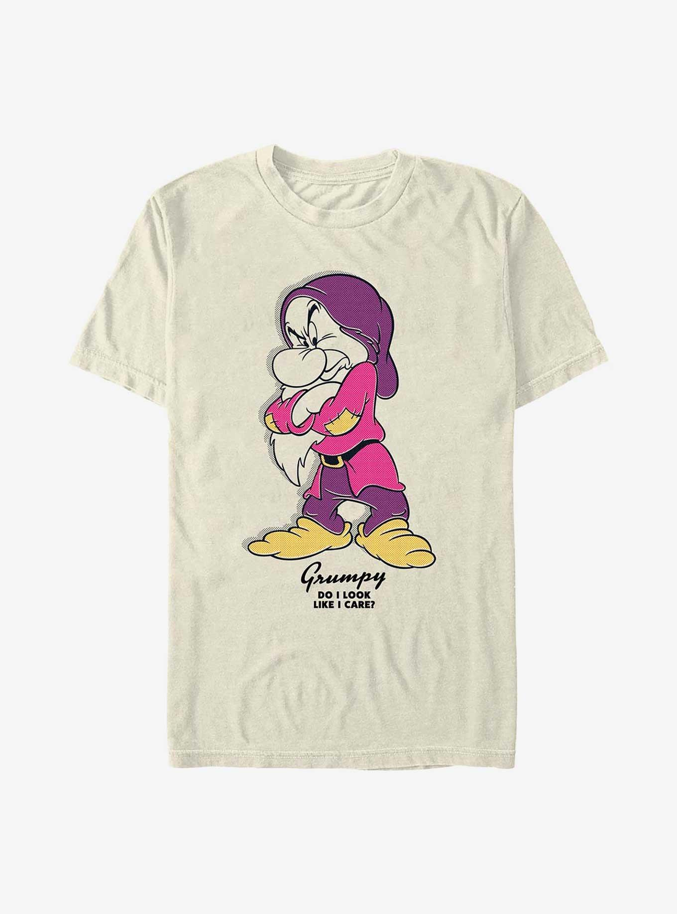 COMFORTCOLORS Disney Snow White and the Seven Dwarfs Grumpy Do I Care ? Garment Dye T-Shirt