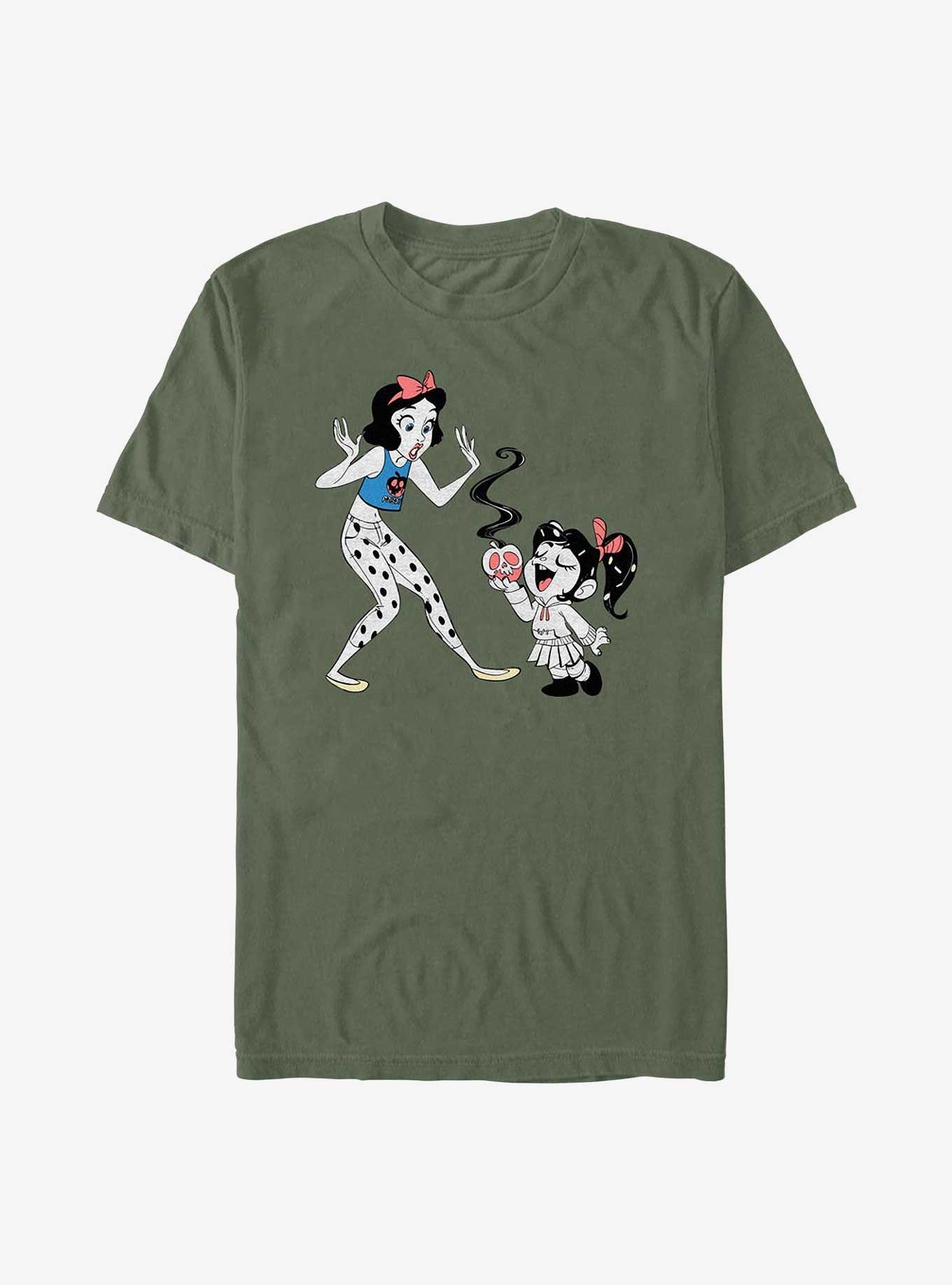 COMFORTCOLORS Disney Princesses Snow White & Vanellope Eat Your Fruit Garment Dye T-Shirt