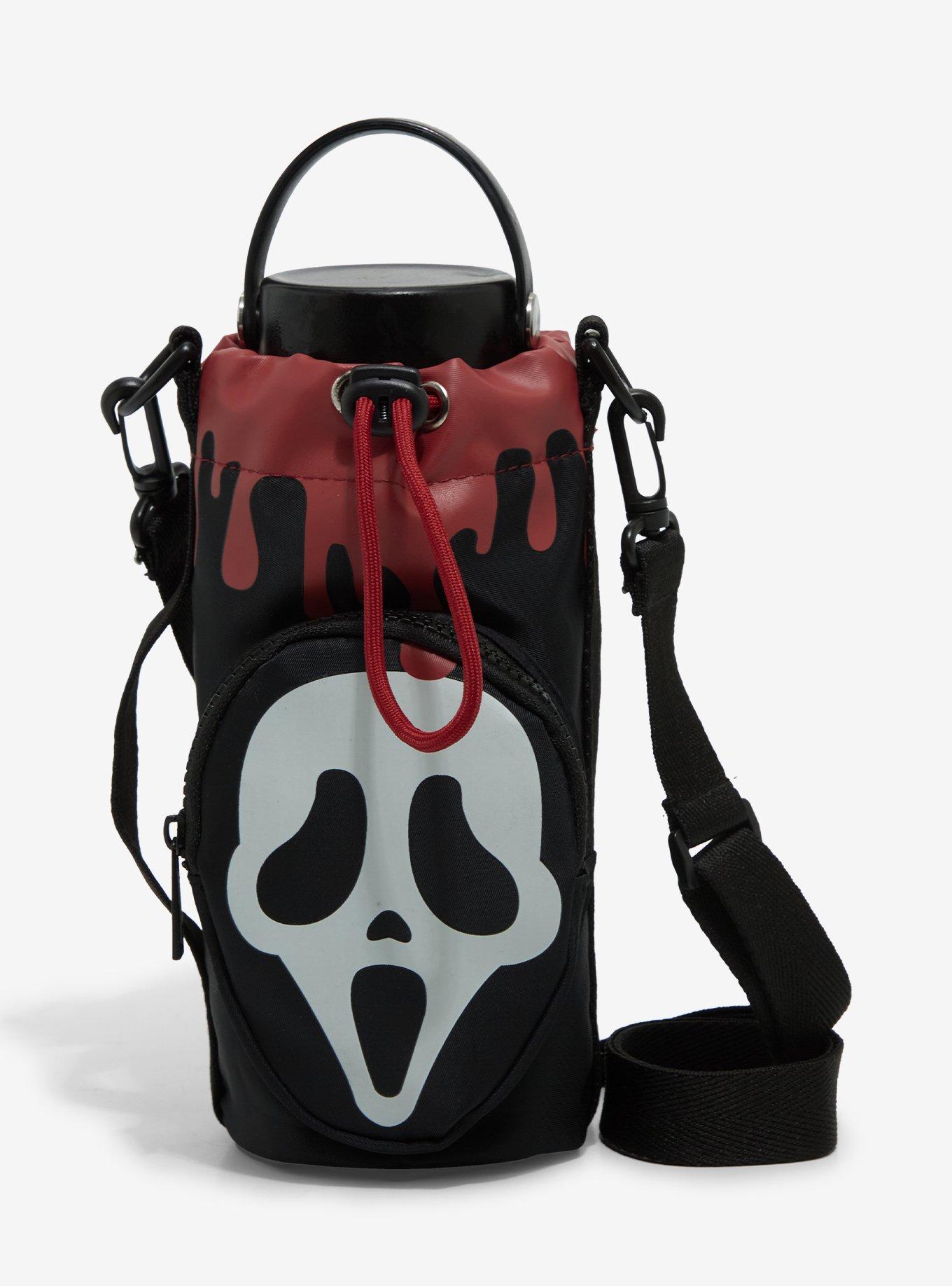Ghost Face Mask Glow-In-The-Dark Water Bottle Sling, , hi-res