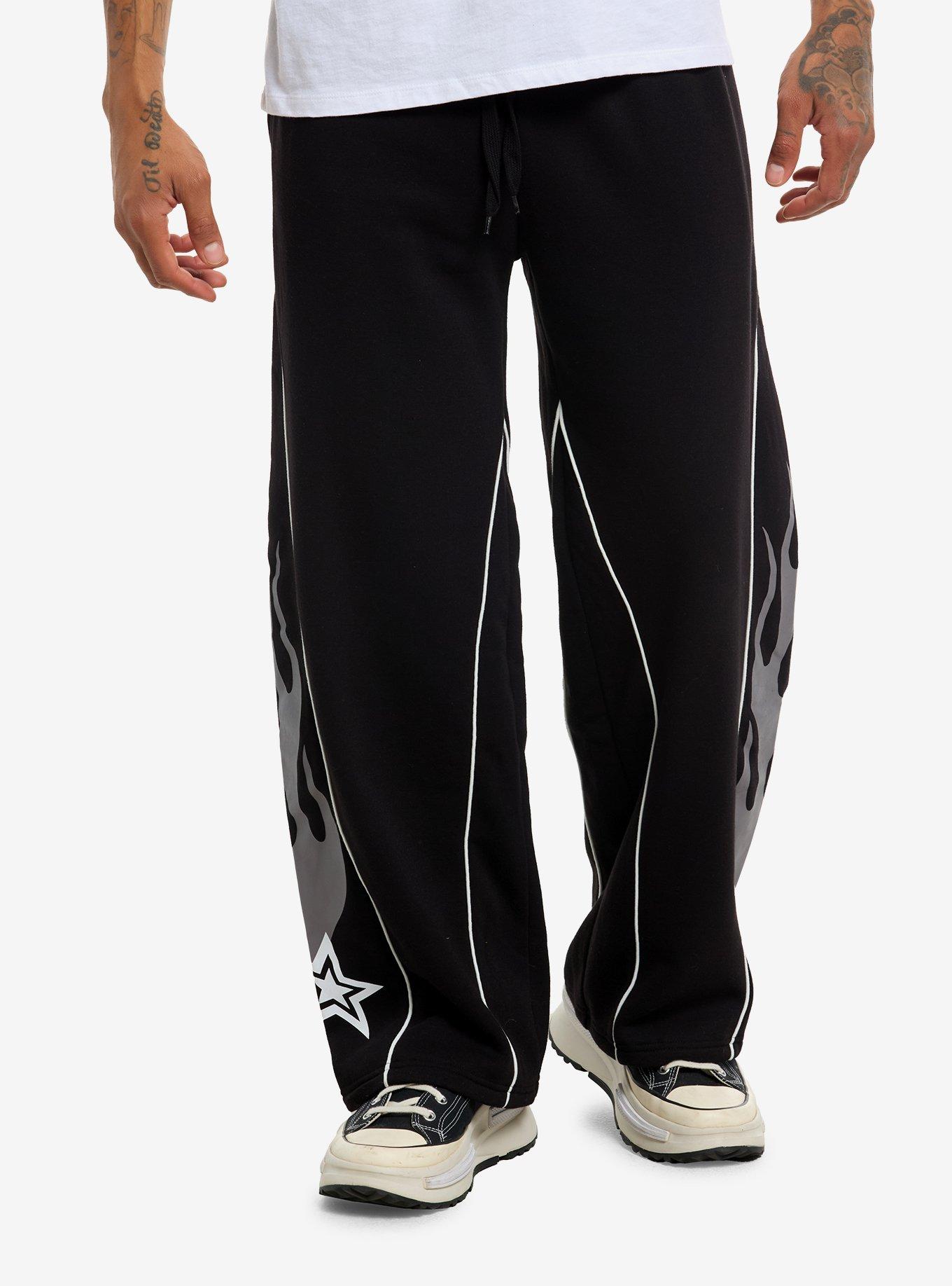 Black Flame & Star Sweatpants, , hi-res