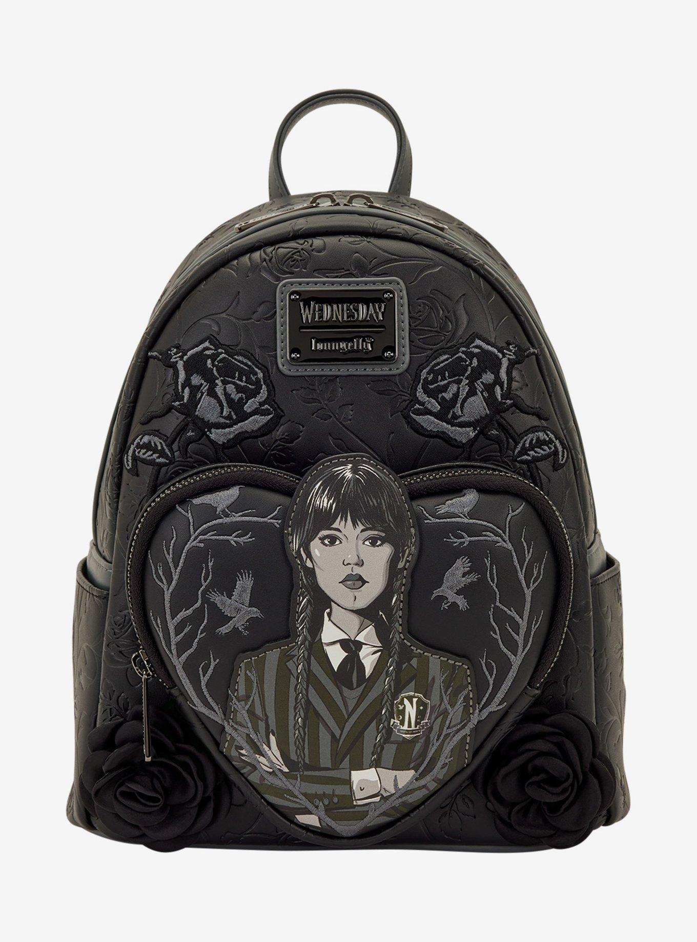 Loungefly Wednesday Black Roses Mini Backpack