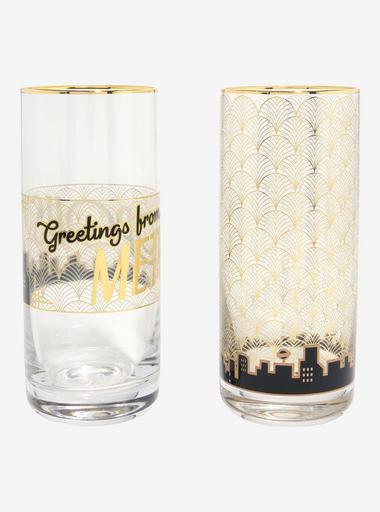 DC Comics Superman Metropolis Gold Tall Glass Set - BoxLunch