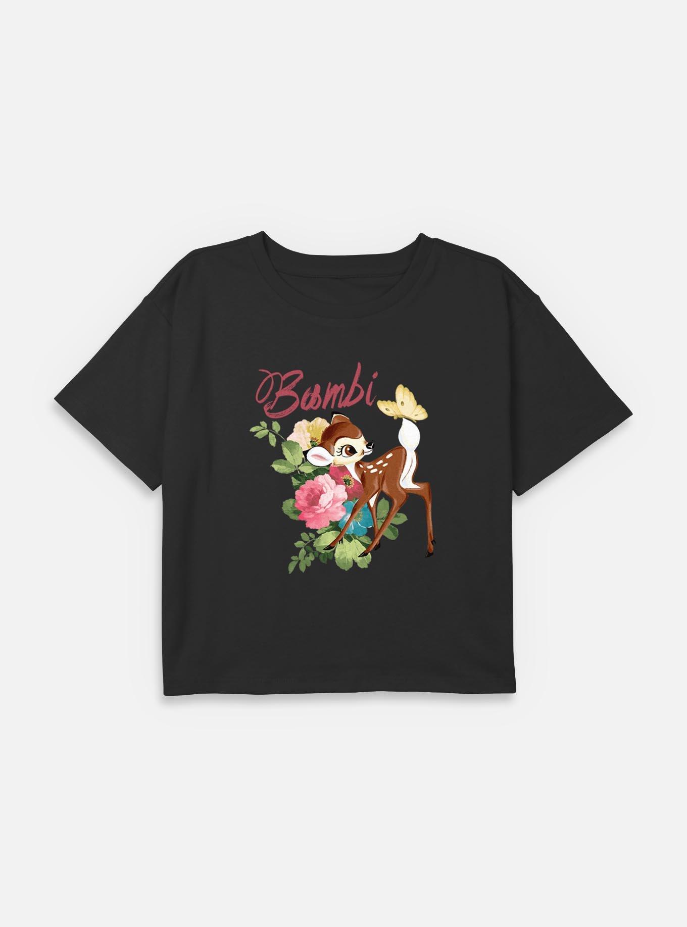 Disney Bambi Bambi Floral Youth Girls Boxy Crop T-Shirt, , hi-res