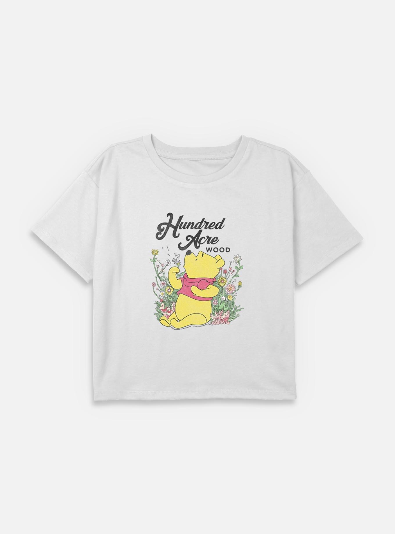 Disney Winnie The Pooh Hundred Acre Wood Youth Girls Boxy Crop T-Shirt, , hi-res