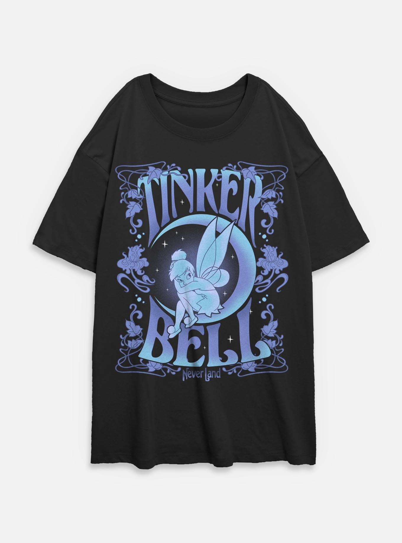 Disney Tinker Bell Tinker Bell Moon Floral Womens Oversized T-Shirt, , hi-res