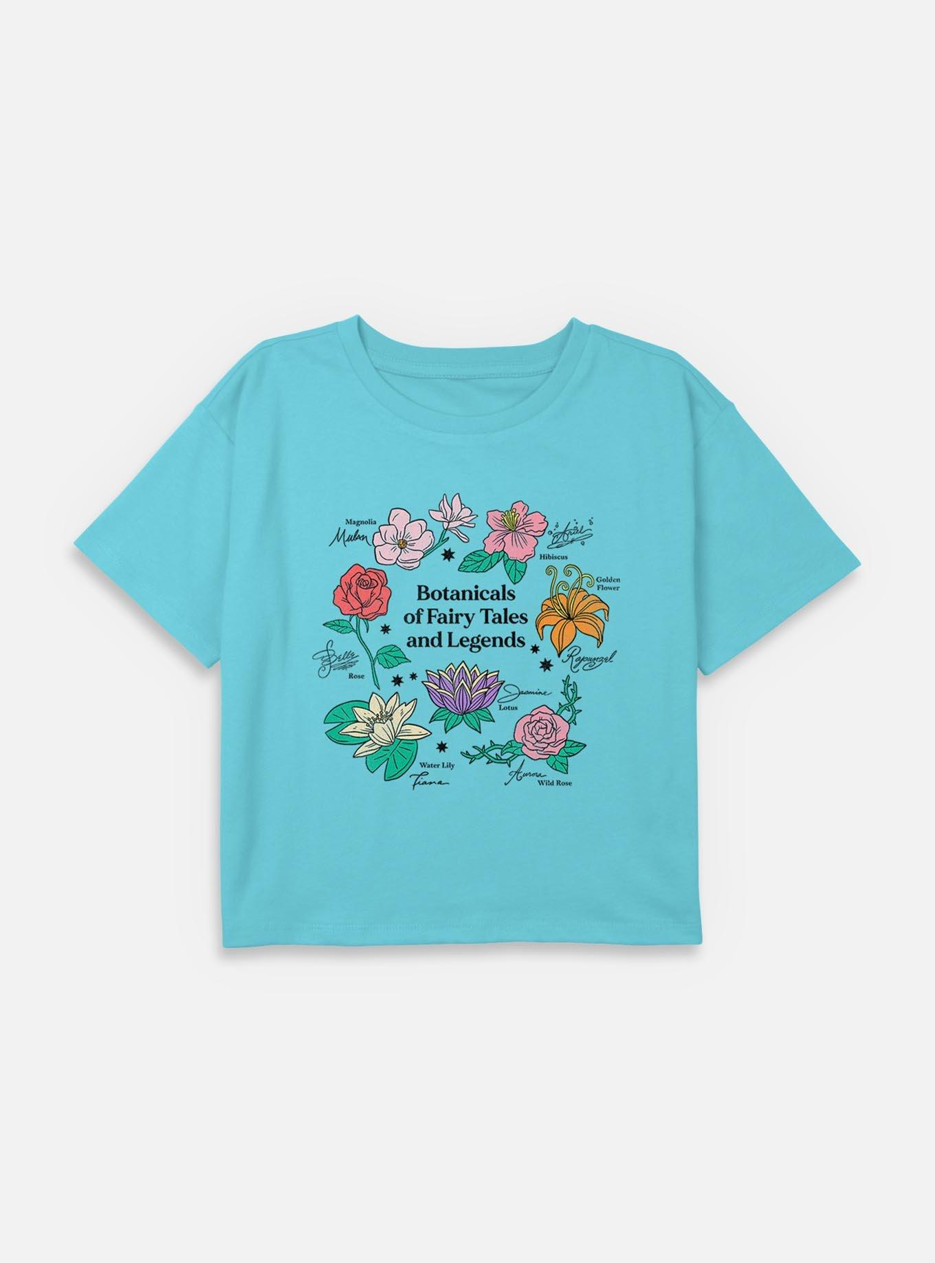 Disney Princesses Botanicals of Faity Tales and Legends Youth Girls Boxy Crop T-Shirt, , hi-res
