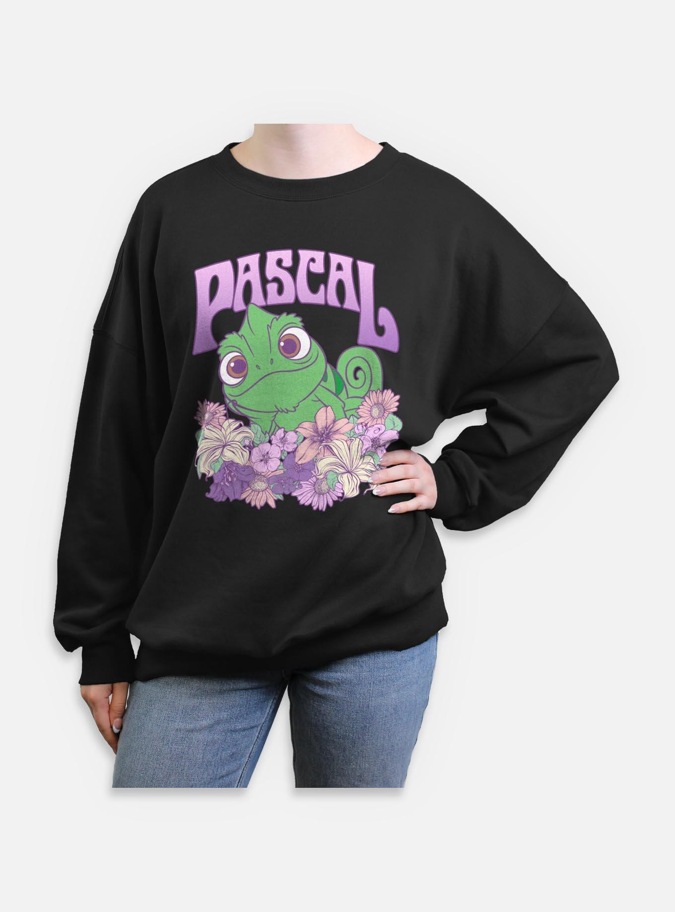 Disney Tangled Flowery Pascal Womens Oversized Sweatshirt