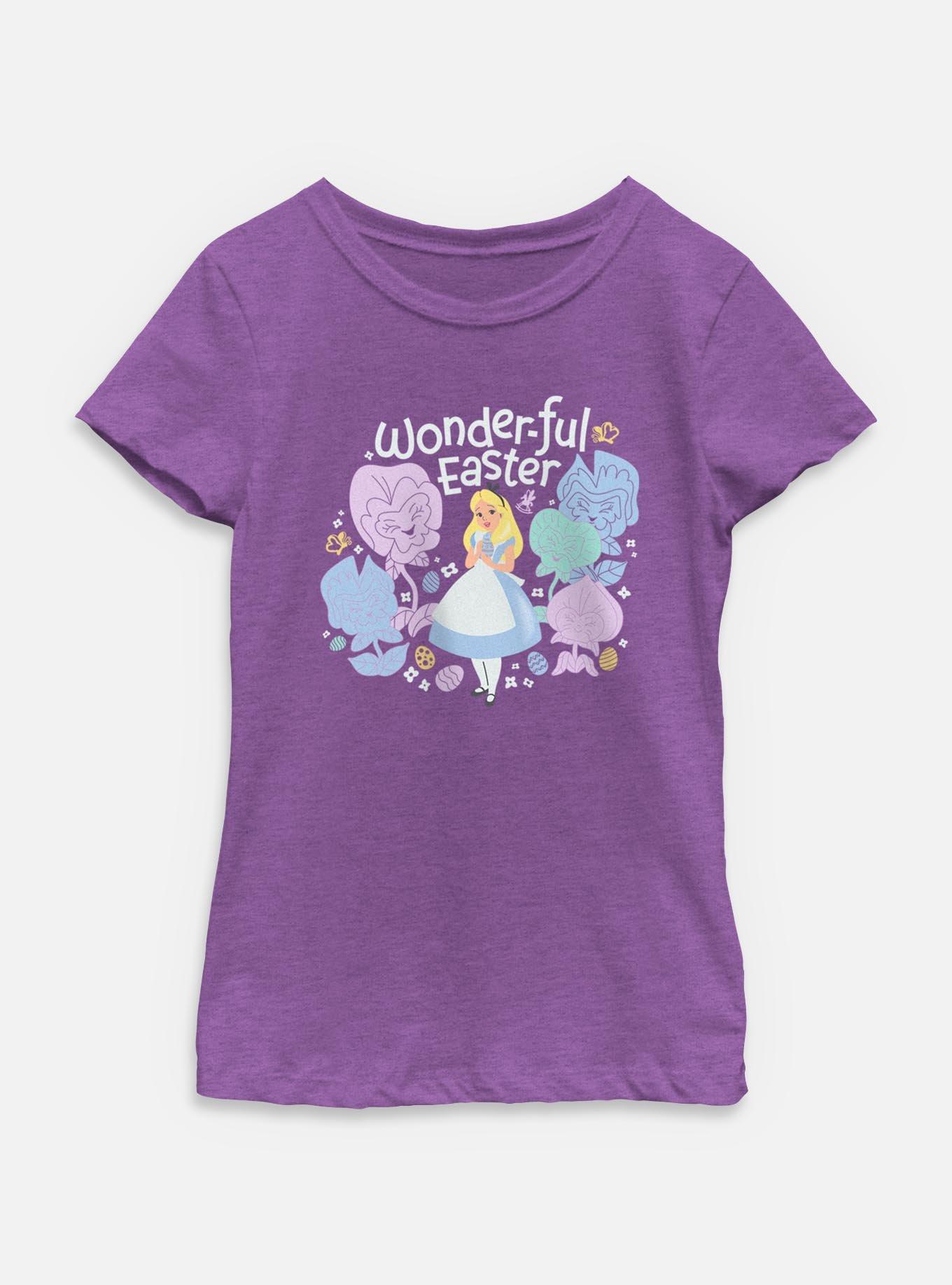 Disney Alice in Wonderland Cheshire Cat's Way Girls T-Shirt Wonderful Easter Youth Girls T-Shirt, , hi-res