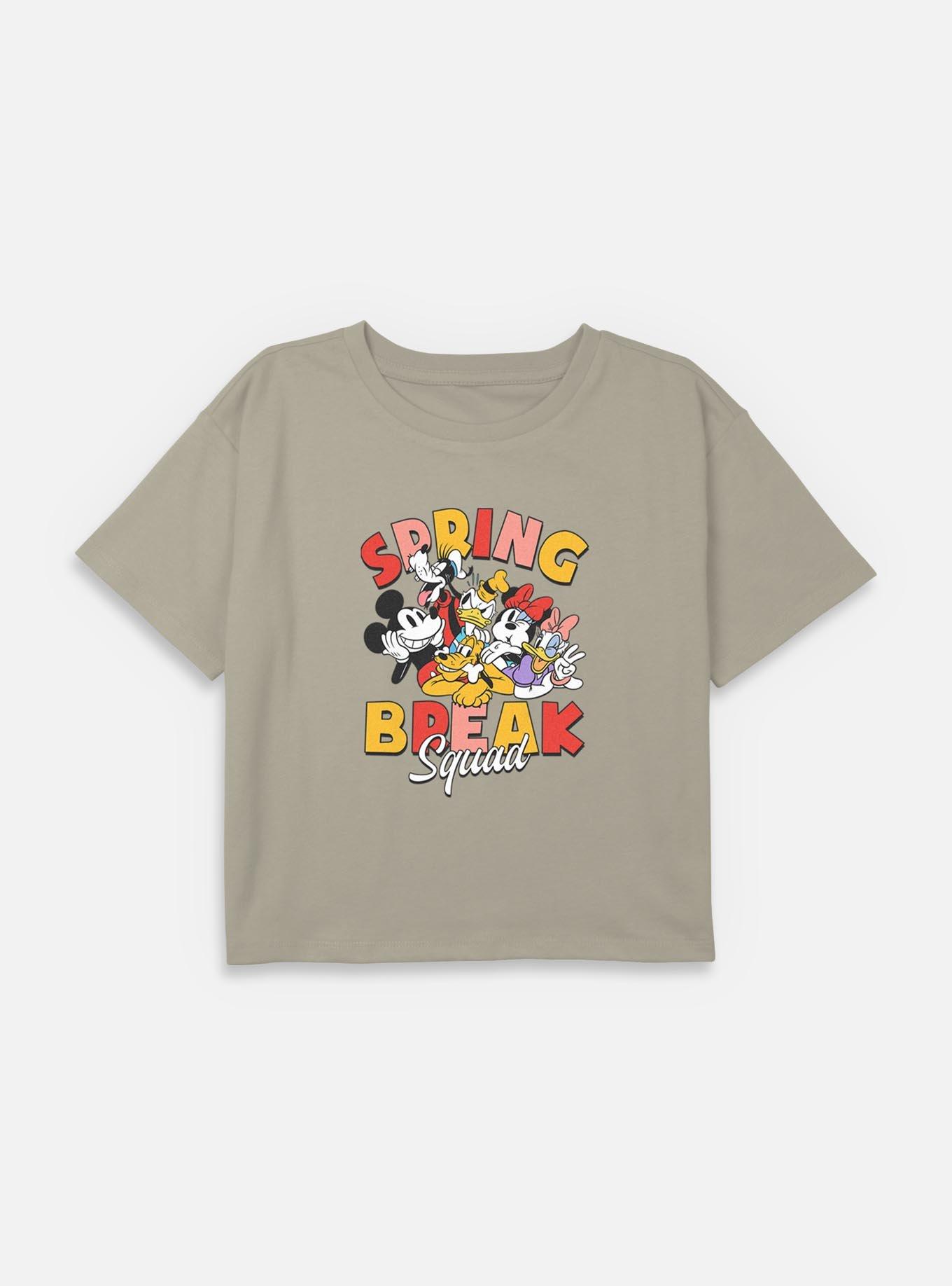 Disney Mickey Mouse Spring Break Squad Youth Girls Boxy Crop T-Shirt, , hi-res