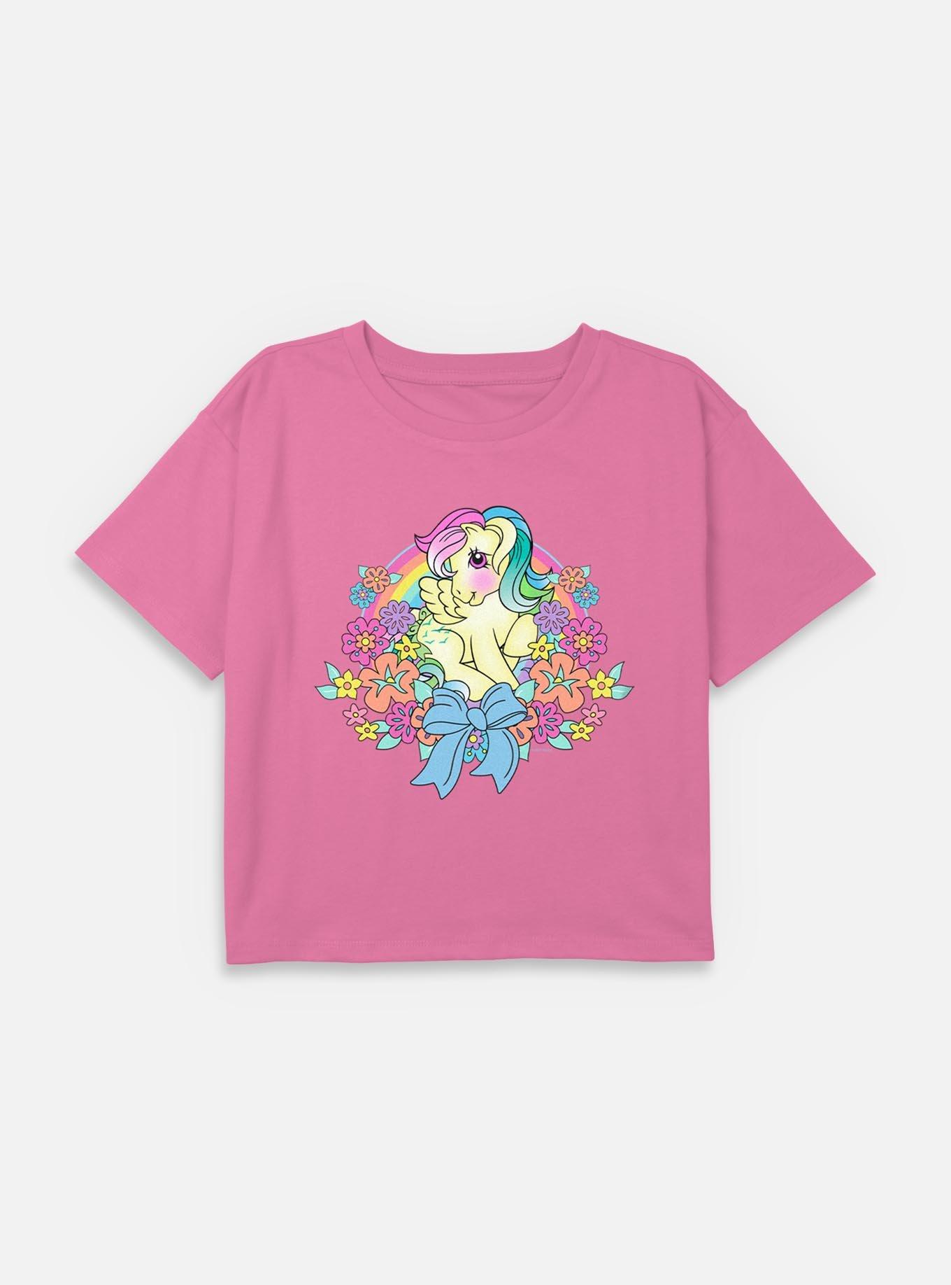 My Little Pony Made In The 80s Girls Slouchy Sweatshirt Spring Pony Youth Girls Boxy Crop T-Shirt, , hi-res