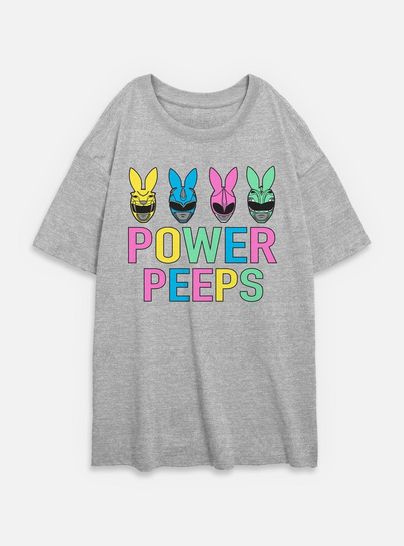 Mighty Morphin Power Rangers Power Peeps Womens Oversized T-Shirt, ATH HTR, hi-res