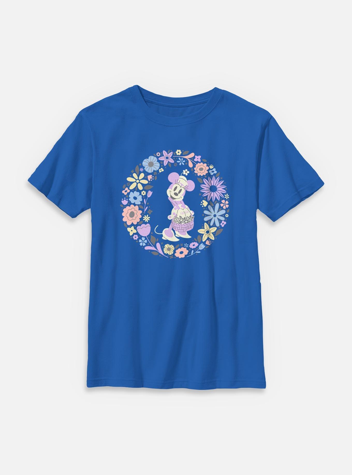 Disney Minnie Mouse And Flowers Youth T-Shirt, , hi-res