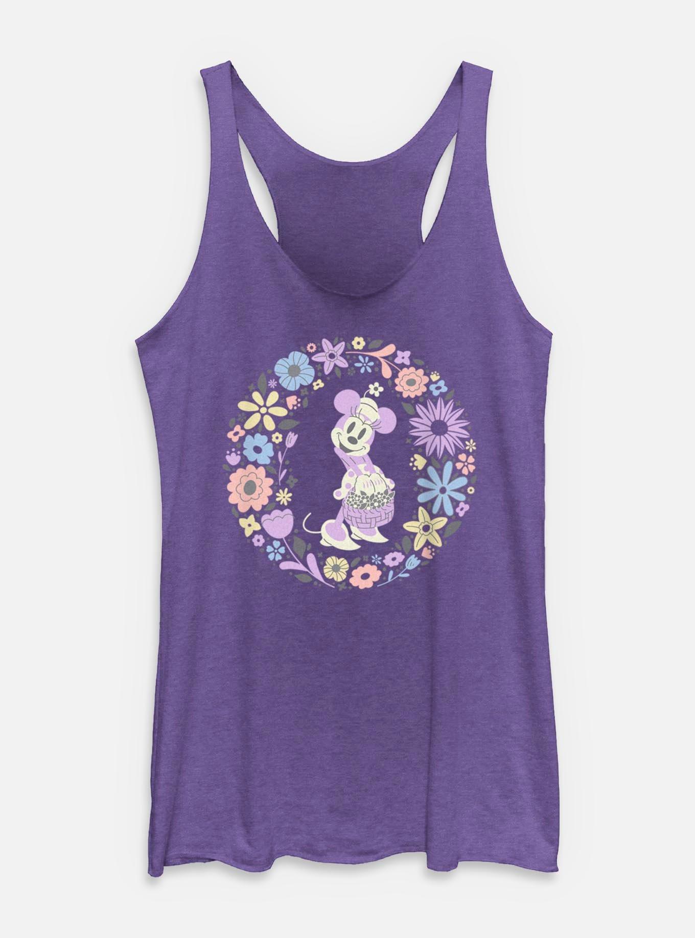 Disney Minnie Mouse And Flowers Womens Tank Top, , hi-res